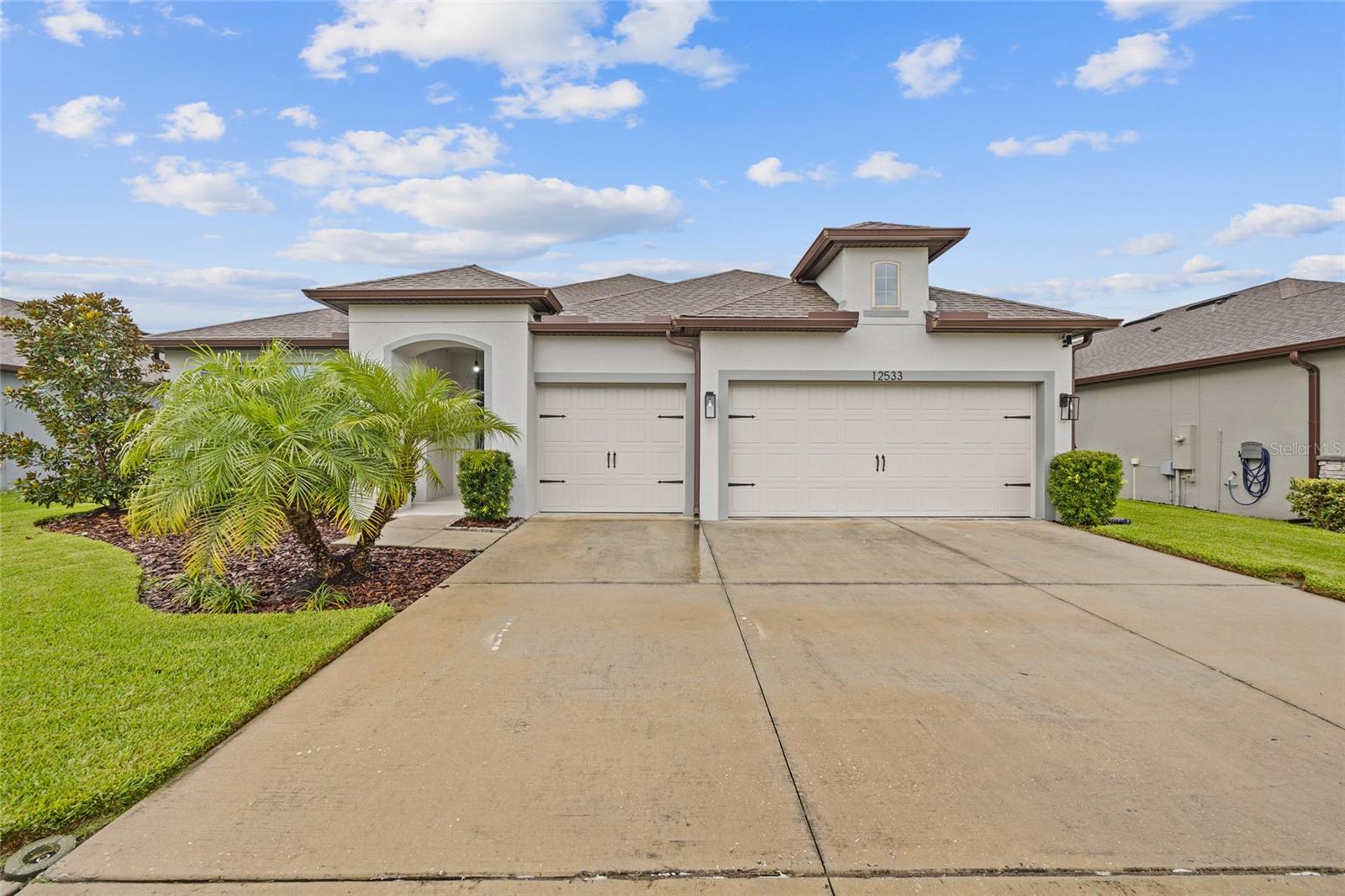 This stunning 4-bedroom, 2-bath home blends style, comfort, and functionality with thoughtful upgrades throughout. The inviting open floor plan features luxury vinyl plank flooring in all main living areas, while the bathrooms showcase elegant tile floors. The gourmet kitchen is equipped with stainless steel appliances, ample cabinetry, and a seamless flow into the dining and living spaces—perfect for both daily living and entertaining. An upgraded washer and dryer are included for your convenience. Step outside to your private backyard oasis, complete with a sparkling saltwater pool, a heat pump for year-round enjoyment, and a screened lanai. The home’s 3-car garage offers generous storage, while a UV system installed in the A/C provides added air quality benefits. Located in the vibrant Talavera community, you’ll enjoy resort-style amenities, beautifully maintained grounds, and easy access to shopping, dining, and major highways.