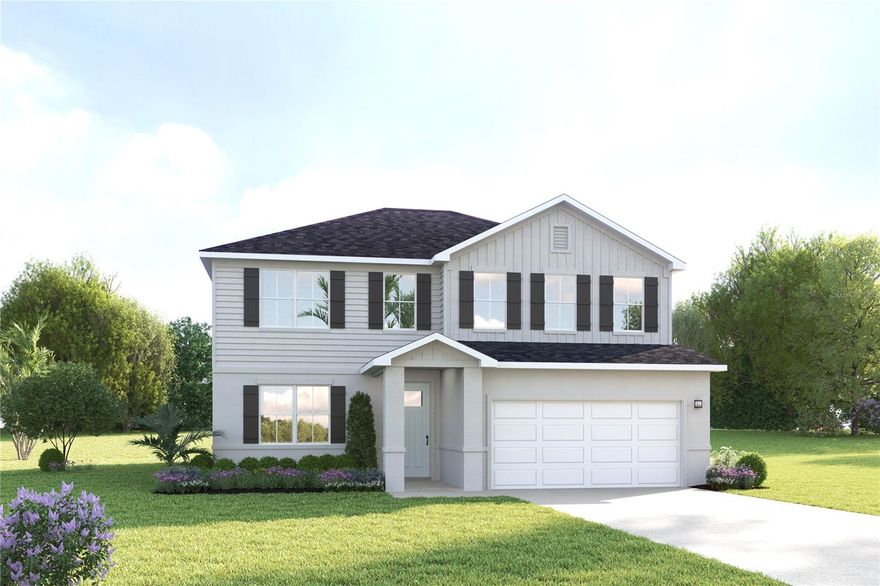 Pre-Construction. To be built. Welcome to the Serena, where convenience meets comfort across two thoughtfully designed stories. This clever home puts the owner’s suite right where you want it – on the main level – while keeping three additional bedrooms tucked away upstairs. The heart of the home shines with 9’4 ceilings and an open layout that makes the kitchen, dining, and family areas feel like one gorgeous space. Speaking of the kitchen, it boasts a 10’6” island that’s ready for everything from breakfast rushes to holiday cookie baking. Upgrades like a wall oven and beverage center can turn this space into your culinary dream. Upstairs holds a special surprise – a bedroom that can become a second owner’s suite – hello, multi-generational living! The adaptable loft space is ready for whatever your family throws at it – from movie marathons to homework sessions. With walk-in closets in every bedroom and smart storage solution throughout, the Serena keeps clutter at bay. Best of all, the wall of windows and sliding glass doors leading to your patio (or optional lanai) bring the outdoors in, making every day feel a bit more like vacation. Introducing Cedar Landings in Leesburg, Florida! Resort-Style amenities including a zero-entry pool with cabana, a dog park with separate spaces for small and large dogs, a playground, and a 1-acre multi-use green space. 2 miles to the Florida Turnpike, 20 miles to Mt. Dora & Winter Garden, 35 miles to Downtown Orlando, 10 miles to Main Street in Leesburg with local favorite restaurants including The Brick and Barrel Public House, Turners Kitchen, & Prime 3, and 2 miles to The Monarch at Royal Highlands Golf Course. Golfers can play this course and grab burgers and brews at the club's eatery. All Ryan Homes now include WIFI-enabled garage opener and Ecobee thermostat. **Closing cost assistance is available with use of Builder’s affiliated lender**. DISCLAIMER: Prices, financing, promotion, and offers subject to change without notice. Offer valid on new sales only. See Community Sales and Marketing Representative for details. Promotions cannot be combined with any other offer. All uploaded photos are stock photos of this floor plan. Actual home may differ from photos.