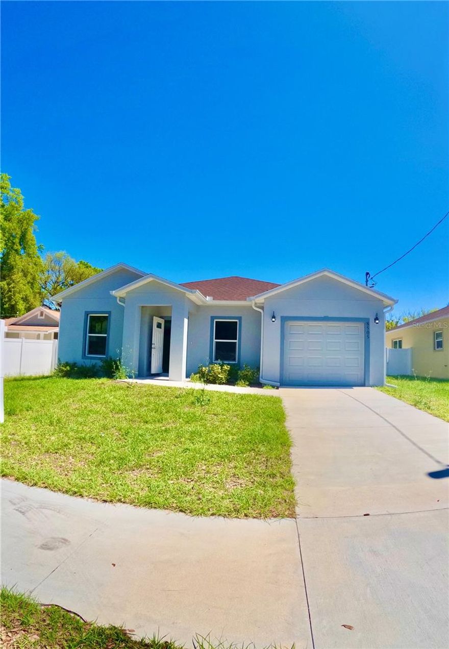 Beautiful brand-new construction home offering 3 bedrooms, 2 bathrooms, and a spacious 1-car garage, competitively priced as one of the best values in TAMPA. This contemporary home offers the rare opportunity to be the very first to enjoy its modern design, fresh finishes. The property features an open and functional layout with abundant natural light, spacious closets, and a dedicated laundry room.
The modern kitchen is designed for both style and functionality, showcasing granite countertops, stainless steel appliances, and a large peninsula —perfect for entertaining and everyday living. Both bathrooms include granite countertops.The spacious primary suite is designed as a private retreat with tiled walk-in showers and double sink vanity.
Situated in a quiet and growing area, this home offers convenient access to schools, shopping, dining, and major roads. Not located in a flood zone and no HOA or CDD fees.