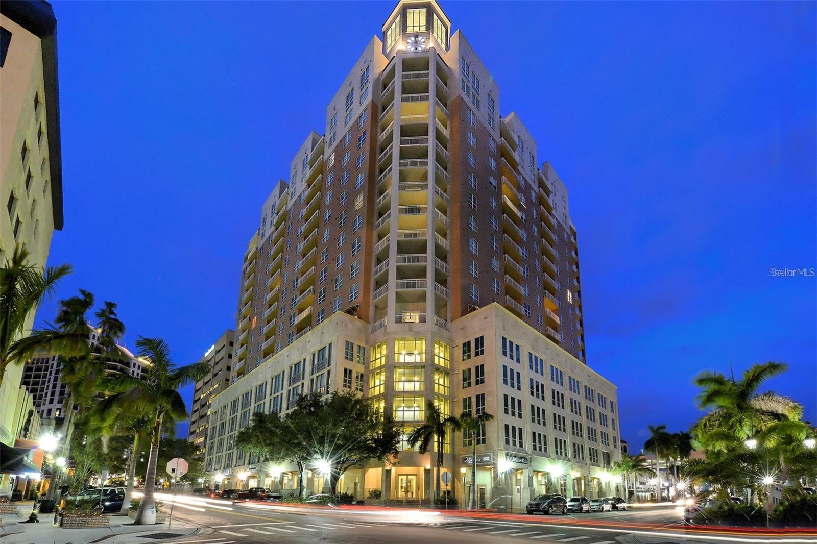 One of the best buildings in the heart of downtown Sarasota 1350 Main. Walk to everything! This over sized corner unit with sweeping views of Sarasota Bay, to the gulf of Mexico and Marina Jacks from all rooms is something to see. This 2288 sq foot unit of luxury will not disappoint with known best sunsets ever! This unit is filled with lots of natural light from all the surrounding windows. Marble tile through the unit with the master ensuite with hardwood flooring. This lavish master ensuite has it all with private balcony, corner work space with water views, deluxe master bath with huge walk in shower and a soak tub, let not forget the walk around closet with storage galore. At 1350 Main you are always greeted by a 24 hour concierge that is there to please. This building offers many amenities to enjoy with relaxation, fitness center, social gathering rooms with kitchen, business room for meetings or work space, spacious outdoor facilities with heated pool, spa and grilling areas, or just relax in the library room with a good book. Experience the downtown living with much culture, Art and fine dinning. Take a stroll on the beach trolley that will pick you up and take you out to St Armand's Cir or Lido beach for the day.