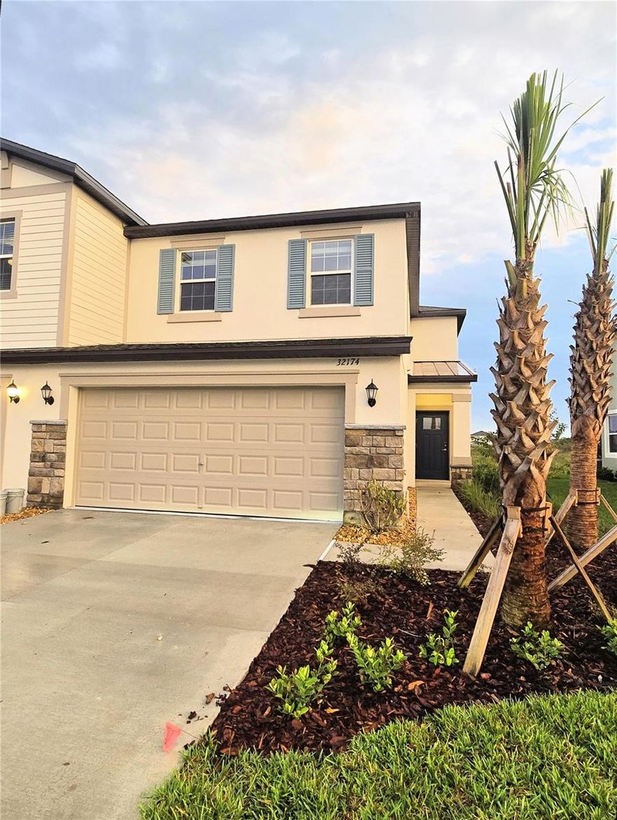 Discover your dream home in Mirada Community, featuring the nation’s LARGEST manmade LAGOON in the COUNTRY! 

This 3-bedroom, 2.5-bath townhome offers a bright open-concept layout with luxury finishes, stainless steel appliances, and a covered patio perfect for outdoor living. Offering 1,801 sq. ft. of modern living space, this home features an open-concept floor plan with a spacious family room, dining area, and a stylish kitchen equipped with Quartz countertops, stainless steel appliances, a large island, and a pantry. Sliding doors lead to a covered lanai; perfect for relaxing with No rear neighbors.

Upstairs, the master suite offers a walk-in closet and a private en-suite bathroom with dual sinks, a walk-in tile shower, and a soaking tub. Two additional bedrooms share a full bathroom, providing comfort and privacy for family or guests. Ceiling fans are installed in all bedrooms and living areas. Washer and dryer are included on the first floor, and the home offers a Two-Car garage with ample driveway space.

As part of the Mirada community, residents enjoy access to the 15-acre crystal-clear man-made lagoon, featuring sandy beaches, kayaking, paddleboarding, and resort-style amenities. Additional community features include walking and biking trails, playgrounds, and dog parks. Conveniently located near I-75, this home offers easy access to Wesley Chapel, Tampa, and local shopping, dining, and medical facilities.
Experience modern comfort and resort-style living in this exceptional rental home. Don’t miss out on this Opportunity!

*** Rent includes cable TV, high-speed internet, garbage, lawn care and access to the nations largest 15 acre man-made lagoon.