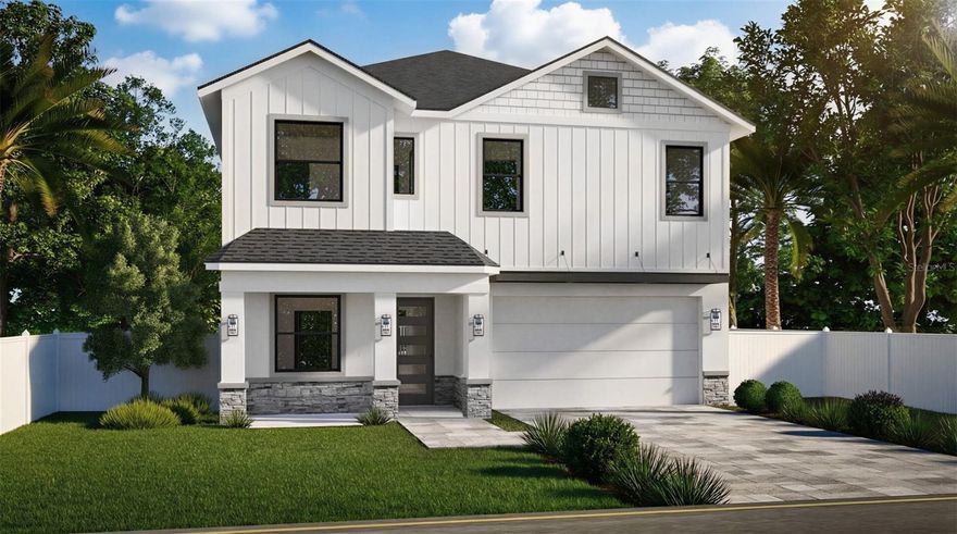 Pre-Construction. To be built. 5 Bedrooms | 4 Bathrooms | 3,359 Sq Ft
60 x 121 Lot | 2-Car Garage | Walkable to Ballast Point Elementary

New construction offering a functional open floor plan with a large island kitchen, walk-in pantry, and spacious living areas. Kitchen features GE Café series appliances, custom cabinetry, and quartz countertops.

First floor includes a guest bedroom and full bath, along with a mudroom. Upstairs features a primary suite with coffered ceilings, two walk-in closets, and a spacious bath with soaking tub, walk-in shower, and LED mirrors. Additional bedrooms and flexible living space complete the second floor.

No carpet throughout. Additional features include a Ring doorbell and ample backyard space with room for a pool.

Convenient South Tampa location with easy access to MacDill Air Force Base, Hyde Park Village, Bayshore Boulevard, and Tampa International Airport

Spec sheet and floor plans available. 2-10 Structural warranty in addition to Builder warranty.