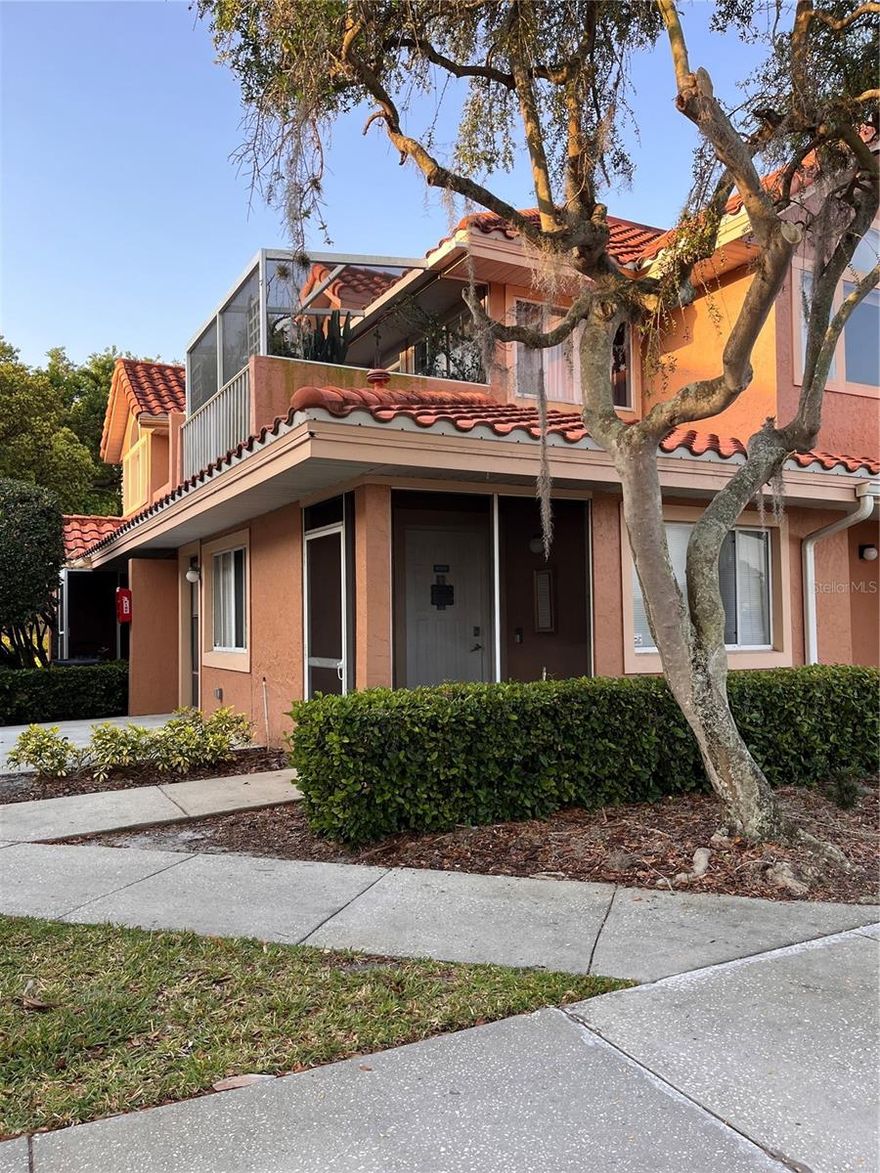 A Cozy Condo nestled in the back corner of the popular community of Winterset. Forgot your key, no problem, you have a coded keyless entry. Your tour begins entering through your covered screened front porch into a Ground level 2 bed/2bath home with an open floor plan. Beautiful Laminate wood flooring accentuates the space. The conveniently centered kitchen boasts a neutral decor with tile backsplash and a newer Stainless side by side fridge. A Nice size Patio is accessed from Livingroom for Barbecuing or just relaxing, enjoying the Florida weather. The split bedroom design offers added privacy to The Master Bedrm with en suite, spacious Walkin closet, Stackable washer/dryer and private screened in patio area which continues to enhance this space. The master bath has separate tub/shower access. The Nest thermostat allows you to monitor and change settings via a phone app. When you Plan your day trips.... You're Only minutes from Lego Land and convenient to Disney & other Florida amusement parks, Beaches, Shopping, Restaurants & More. Or, stay at home, relax and enjoy amenities of the community with Heated Pool, Spa, Tennis, Shuffleboard, Fishing Pier and Clubhouse! Walk the family pet across the street in the expansive green space. All Furniture negotiable!