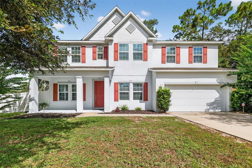 Welcome to this impressive 7-bedroom, 5.5-bath home offering exceptional space both indoors AND outdoors. Situated on an oversized, fully fenced corner lot, the property provides privacy, comfort, and plenty of room to enjoy outdoor living, complete with a screened back porch perfect for relaxing or entertaining. Enjoy the best of both worlds with grand space inside and massive space outside. 
Inside, you’ll immediately notice the soaring vaulted ceilings, oversized doors, and open floor plan that creates a sense of grandeur while still feeling inviting. This home features two primary suites. One conveniently located on the main level and another HUGE upstairs primary suite featuring a two-room closet, providing a true retreat experience. 
The spacious kitchen flows seamlessly into the family room, making it ideal for entertaining, while the formal living and dining room add an elegant touch for special gatherings.
This home has been thoughtfully updated with new kitchen appliances (2025), a brand-new well pump (2025), chlorine water softener system (2024), and a new pressure tank (2024), updated hot water heaters (2022 and 2023), along with the added peace of mind of a current termite bond. With a low yearly HOA, it offers both style and practicality. 
Conveniently located near new shopping centers and the 429 expressway, and just a short drive to the charm of downtown Mount Dora, this property is a rare find in today’s market. This home offers the perfect combination of size, updates, and location.