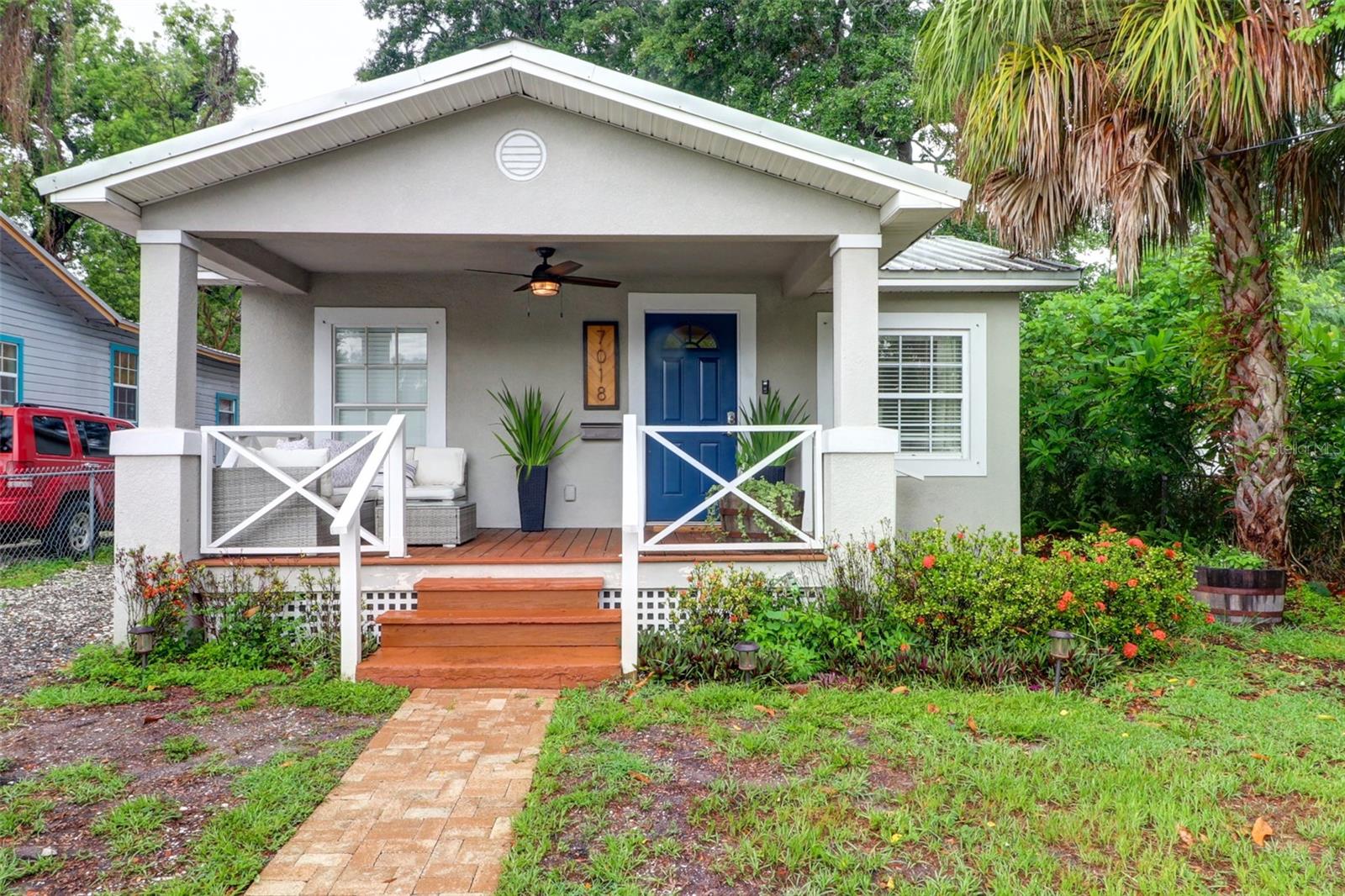 Welcome to this charming, renovated 2-bedroom, 2-bath home located in the desirable neighborhood of Seminole Heights. This fully furnished home, complete with dishes and bedding, offers a delightful living experience. Situated in one of Tampa's most convenient areas, it's only a 5-minute drive to downtown Tampa and just 15 minutes away from Tampa International Airport.
Upon entering, you'll be greeted by the bright and airy kitchen/living room combo, creating a warm and inviting atmosphere. The attention to detail throughout the home is evident in every corner. The kitchen has been beautifully redone, showcasing granite countertops, stainless steel Frigidaire appliances, recessed lights, and delicate tear drop lighting that elegantly illuminates the breakfast bar. The custom-made island not only adds storage space but also adds a unique character to this modern kitchen.
The master bedroom offers a peaceful retreat with its own en suite bathroom. The master bathroom features exceptional tile work in the large walk-in shower and a granite countertop on the vanity. For added convenience, there is an inside laundry area equipped with a stackable LG washer and dryer.
In addition to the master suite, this home includes a second full bathroom with a shower tub, perfect for accommodating guests. The additional bedroom boasts full-sized windows that overlook the private backyard, which is enclosed with white vinyl fencing.
The backyard space is an absolute haven, ideal for entertaining or simply unwinding in your hammock. A spacious deck provides ample room for hosting a barbecue, while the firepit area offers a cozy gathering spot for making s'mores and enjoying evenings outdoors.
Don't miss out on the opportunity to make this remarkable home yours. Schedule your showing today and experience the charm, convenience, and comfort that this renovated bungalow in Seminole Heights has to offer!