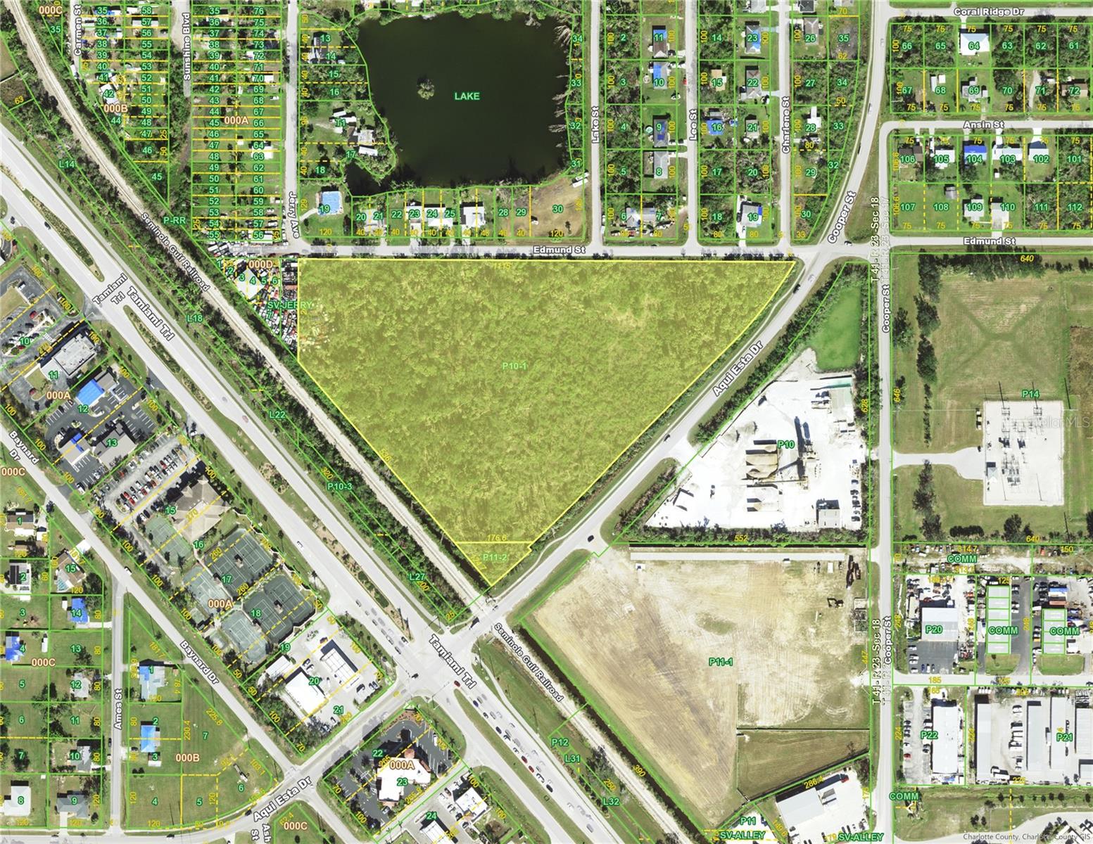 11 Acres Zoned II, with Exposure to Northbound US 41 (Tamiami Trail) with frontage on Cooper Street and Edmund Street.