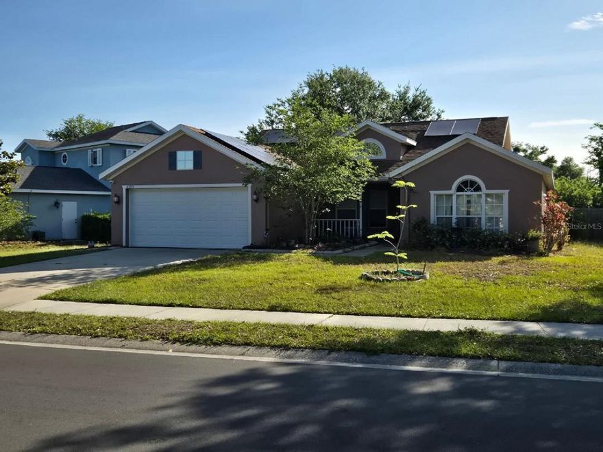Thinking about going green? Take a look at this nice home in a popular Parrish neighborhood. Features a brand new, leased, solar system to make use of that hot Florida sun and the power it can generate to help lower your monthly power bill. Generate more power than you need? Local utility company will be happy to take it off your hands and give you a credit for it. All that while you enjoy this split designed home with vaulted ceilings and large bedrooms with walk-in closets. An all-white kitchen with stainless steel appliances and a breakfast bar that overlooks the family room. For those more formal evenings, enjoy the separate dining room with arched openings that add a touch of classic charm. Tile flooring in all wet areas including indoor utility and screened lanai but excluding the master bed and bath which contains luxury vinyl. Speaking of the master area, the bedroom features his and her closets, ceiling fan and an exterior door to the screened lanai. The master bath features an accessible walk-in shower with handrails, granite counter and linen closet. Custom added chair rail, wainscoting, fluted wood trimmed doors show pride in ownership. Private, shaded and fenced backyard overlooks preserve area for maximum privacy. This neighborhood features a community pool, tot lot, clubhouse, basketball court and park with a dog-walk and is included in the low fees. There are NO CDDs here. Great for commuting as this is centrally located. New schools, new shops, hospitals, dining, golfing around the corner and the best beaches just a half hour away. This is one of the hottest growing areas in the county. Be sure to call for a preview. This could be your next domicile!