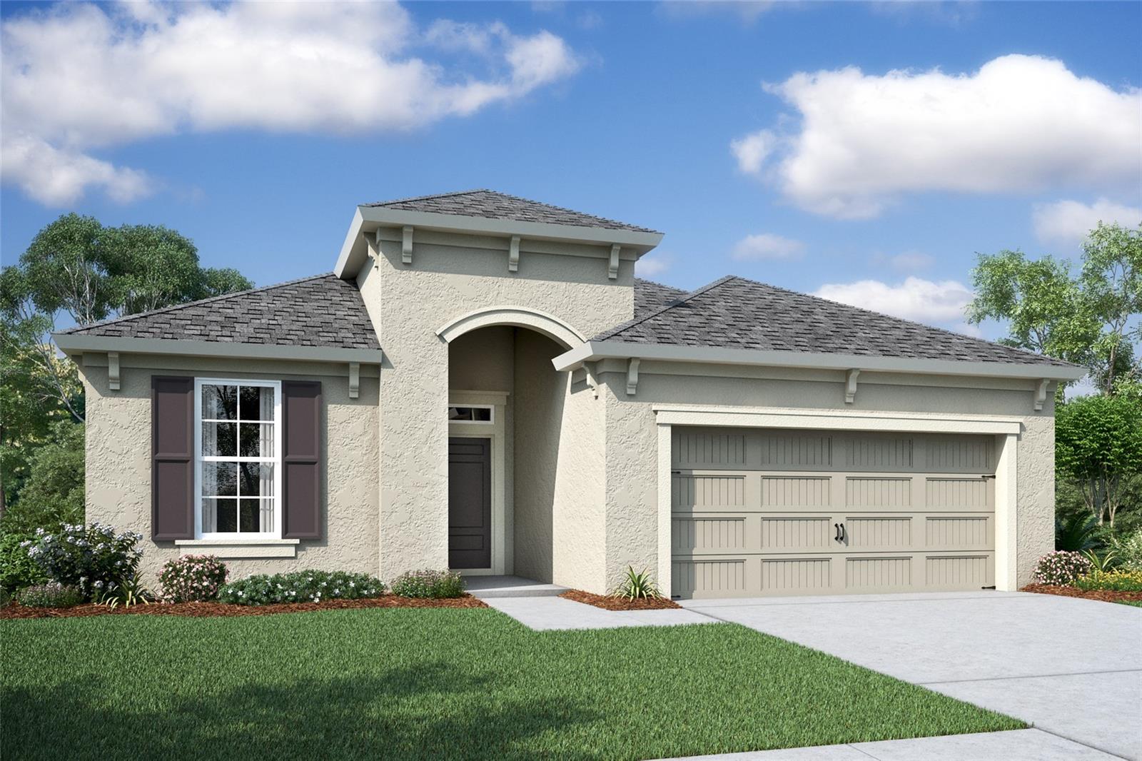 Under Construction. Discover thoughtful living in Brooksville's desirable active adult community. Perfect for buyers looking to simplify without sacrificing style, the Elmwood delivers thoughtful details across 1,698 sq. ft. with 2 bedrooms and 2 full baths—an easy-living layout that feels warm, quiet, and just the right size. The well-appointed kitchen offers convenience, with a built-in microwave, stainless steel hood vent over the natural gas range, and a solid stone island that's perfect for both meal prep and casual dining. The primary suite includes a spacious walk-in closet and an ensuite bath. Additionally, a versatile flex room can serve as a home office, reading room, or creative retreat. With a split-bedroom layout that offers added privacy between the bedrooms and open-concept living areas, this home is as practical as it is peaceful. It's the kind of space that makes slowing down feel like moving forward. This thoughtful home sits within Cascades at Southern Hills, surrounded by protected green space that extends that same sense of tranquility beyond your front door. Here, residents enjoy a large community pool, pickleball courts, outdoor lounge areas, and a multi-room clubhouse where an active social committee brings neighbors together. It's the perfect setting where your new home becomes part of a larger lifestyle focused on relaxation, leisure, and genuine connection to both nature and community.