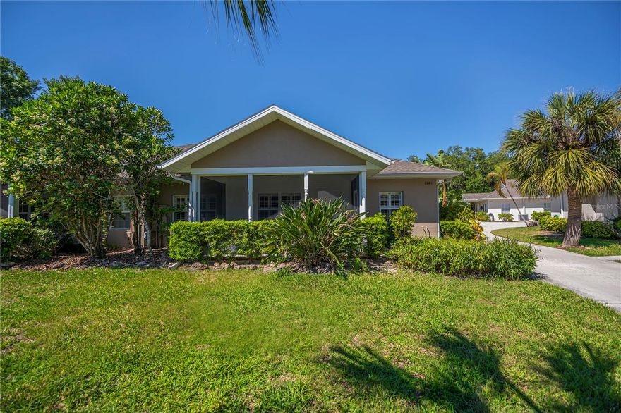 Welcome to your new home in the sought after gated community of Heritage Oak Park. Surrounded by native oak trees and winding streets, this neighborhood offers a peaceful, country-like atmosphere while being minutes from shopping, dining, medical facilities, and beautiful gulf beaches. Great location with a short walk to the community amenities. Villa features an open floorplan with 1,190 sq. ft. under air, 9'4" volume ceilings thru-out. 2 bedrooms, a den/bonus room/potential 3rd bedroom, 2 full baths, a spacious 2 car garage, & a welcoming screened front porch perfect for enjoying your morning coffee. You enter into the great room that flows into the kitchen, making it ideal for entertaining. The kitchen has a breakfast bar, closet pantry, & equipped w/all the appliances. (Seller is offering a $2500 appliance credit at closing to replace some of the older appliances.) Den has double doors for privacy. Master bedroom has a large walk-in closet, & an ensuite master bath with dual sinks & walk-in shower. Split bedroom floorplan w/second bedroom & bath on other side of villa. Oversized 2 car garage w/ laundry tub, full size washer & dryer, pull down staircase, & carpet floors. This villa is in move in condition. Just freshly painted interior walls & garage walls, plantation shutters thru-out, tile floors in great room, kitchen, front porch & both baths, brand new carpet in both bedrooms & den, ceiling fans thru-out w/new fan in great room, new 10 year smoke detectors thru-out, water heater in 2022, A/C-Heat in 2025 w/ionizing filter, ductwork has been cleaned, shingle roof in 2018, surge protector & more! This pet friendly community allows golf carts and offers an active lifestyle with a full-time activity's director and amenities inc. a large clubhouse, heated pool, tennis courts, pickleball, bocce ball, shuffleboard, fitness room, lending library, & walking path around the lake.