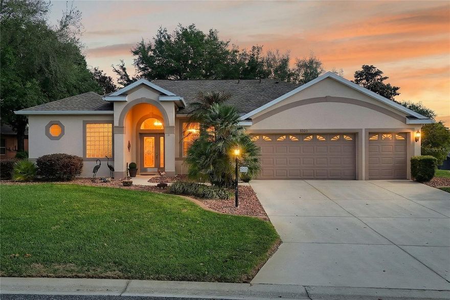 Welcome to this impeccably maintained, bright and airy original-owner home, built in 2004 and cared for with exceptional pride throughout the years. Offering 2,043 square feet of thoughtfully designed living space, this residence blends comfort, functionality, and effortless Florida living. Step outside to your private backyard retreat featuring a sparkling pool and solar-heated spa—perfect for both entertaining and quiet relaxation. Just off the lanai, enjoy a seamless transition into the screened-in pool area, all set on a beautifully landscaped lot with cement-curbed flower beds.

The spacious layout provides multiple living areas, including a generous family room and den, along with a well-appointed kitchen featuring 48-inch upper cabinets, under-cabinet lighting, and LG appliances. A standout feature of this home is the custom extended garage with an additional 3 feet of depth, along with a dedicated golf cart garage, painted garage floors, and a workshop area—ideal for storage, hobbies, or larger vehicles.

Additional highlights include built-in custom cabinetry, surround sound, plantation shutters, and enhanced insulation for added comfort and efficiency. Flooring offers a blend of durability and warmth with tile in the main living areas, engineered hardwood flooring in the family room, office, and guest bedroom, and carpet in the primary suite. Recent improvements provide peace of mind, including a 2023 architectural shingle roof, 2025 exterior paint, and a 2021 water heater.

Nestled within the highly sought-after Plantation at Leesburg, a premier 55+ community, residents enjoy access to an 18-hole golf course, three clubhouses, and a vibrant lifestyle filled with amenities, activities, and social opportunities—or the option to simply relax in a peaceful, beautifully maintained setting. Floor plan is based on original builder plans of Brid of Paradise and may vary due to modifications; buyers are encouraged to verify all measurements, details, and dated provided.