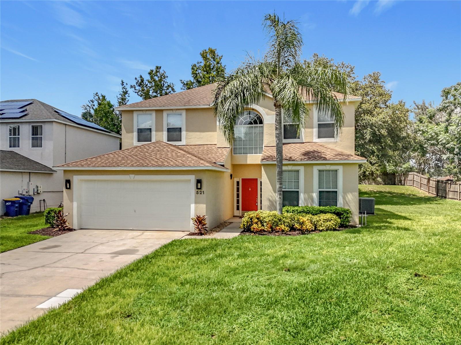 Nestled in a quiet cul-de-sac, this spacious Florida home offers the perfect blend of comfort, style, and convenience. With 4 bedrooms, 2.5 baths, and a 2-car garage, this property is ideal as a primary residence or investment opportunity. The bright and airy interior features high ceilings, a combined kitchen and family room, and a mix of ceramic tile, carpet, and laminate flooring throughout. The kitchen is well-equipped with a center island, ample storage cabinets, and generous counter space—perfect for everyday meals or entertaining. The primary suite provides a peaceful retreat with a walk-in closet, ensuite bath, garden tub, and separate shower stall. Enjoy the flexibility of a bonus room, ideal as a home office or study, plus a dedicated laundry room for added convenience. Enjoy Florida living year-round in the screened-in lanai and wood-fenced backyard—a private outdoor oasis. Roof (7 yrs), A/C (3 yrs), and water heater (4 yrs) are all in solid condition—offering lasting comfort and reliability. Located close to major highways and popular attractions, and with no HOA, this unfurnished home is a rare find—ready for you to style and make your own.