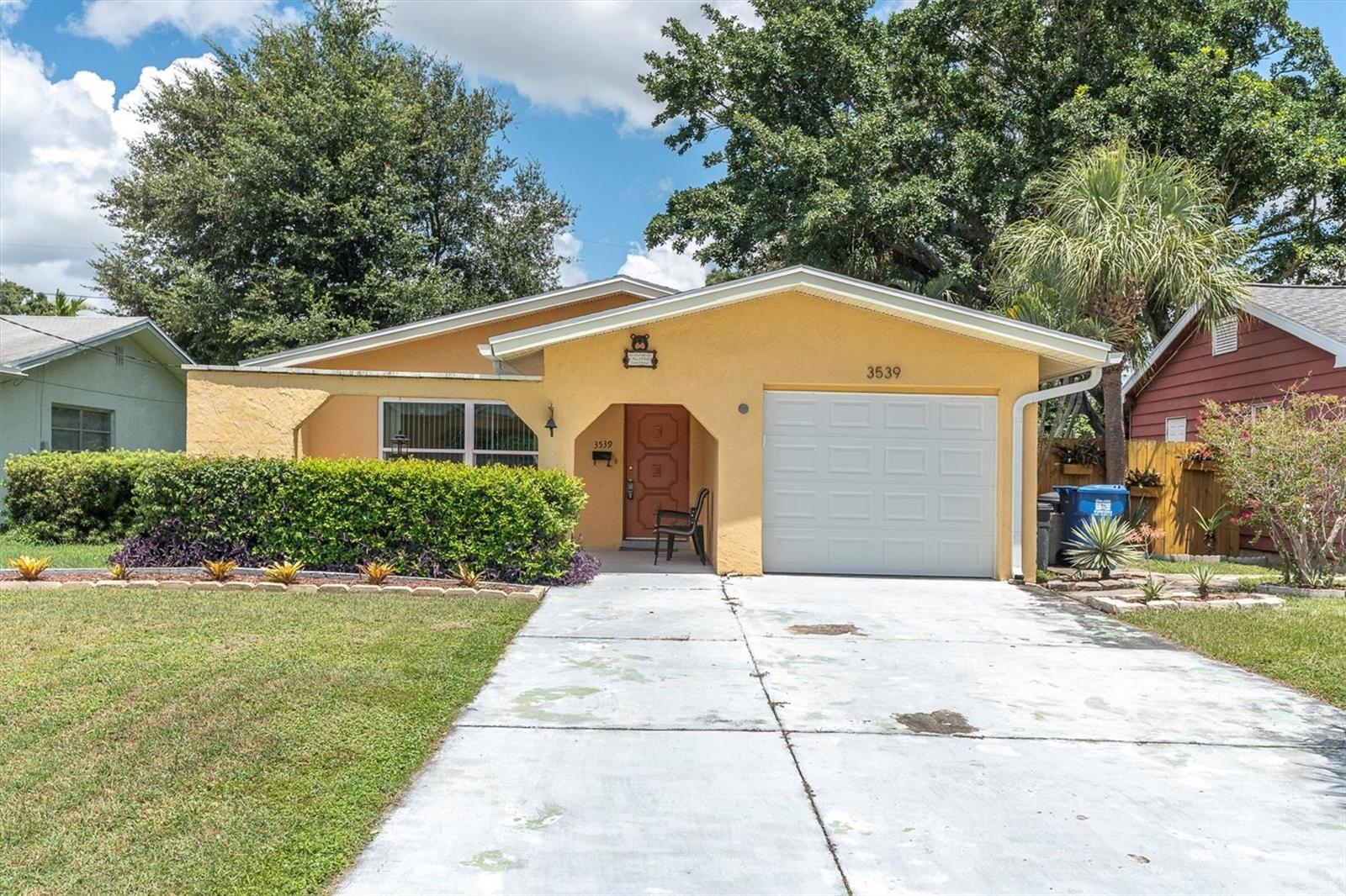 Discover the best of St. Petersburg living with NO HOA, NO flood zone, and a NON-evacuation zone location. Enjoy being just minutes from downtown’s vibrant restaurants, unique shops, and the stunning Gulf Coast beaches, as well as quick access to Midtown and I-275. This classic 2-bedroom, 2-bathroom, 1-car garage home offers spacious bedrooms, with the primary suite featuring a generous walk-in closet and private bath. A wider driveway leads to a 23' x 10' garage. Roof replaced in 2013, Electrical rewire 2025, and brand-new HVAC in 2025. Whether you’re searching for your first home or your forever home, this property is priced to sell and brimming with potential—ready for your personal touch to make it shine. Motivated seller—come see it today!