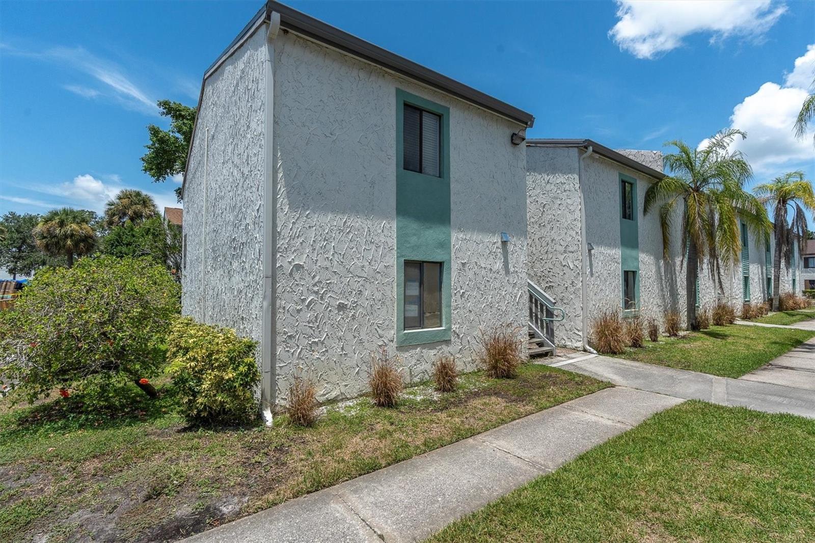 If you are looking for a clean, fresh move in ready property, this could be it! Convenient North St. Pete location, from where you can travel easily to Tampa and/ or anywhere in Pinellas county. The Peppertree community is undergoing renovations, but this upstairs condo has not been effected by the storms. This corner property has been freshly painted throughout, it's welcoming and open. The kitchen offers nice cabinets and appliances, as well as plenty of counter space. You will love having an in unit washer and dryer. The spacious bedroom provides a large walk in closet. The living and dining area are open and bright. There's a wonderful private balcony and assigned parking. You can't beat the bargain price, which includes water, sewer and garbage. Most pets are welcome!