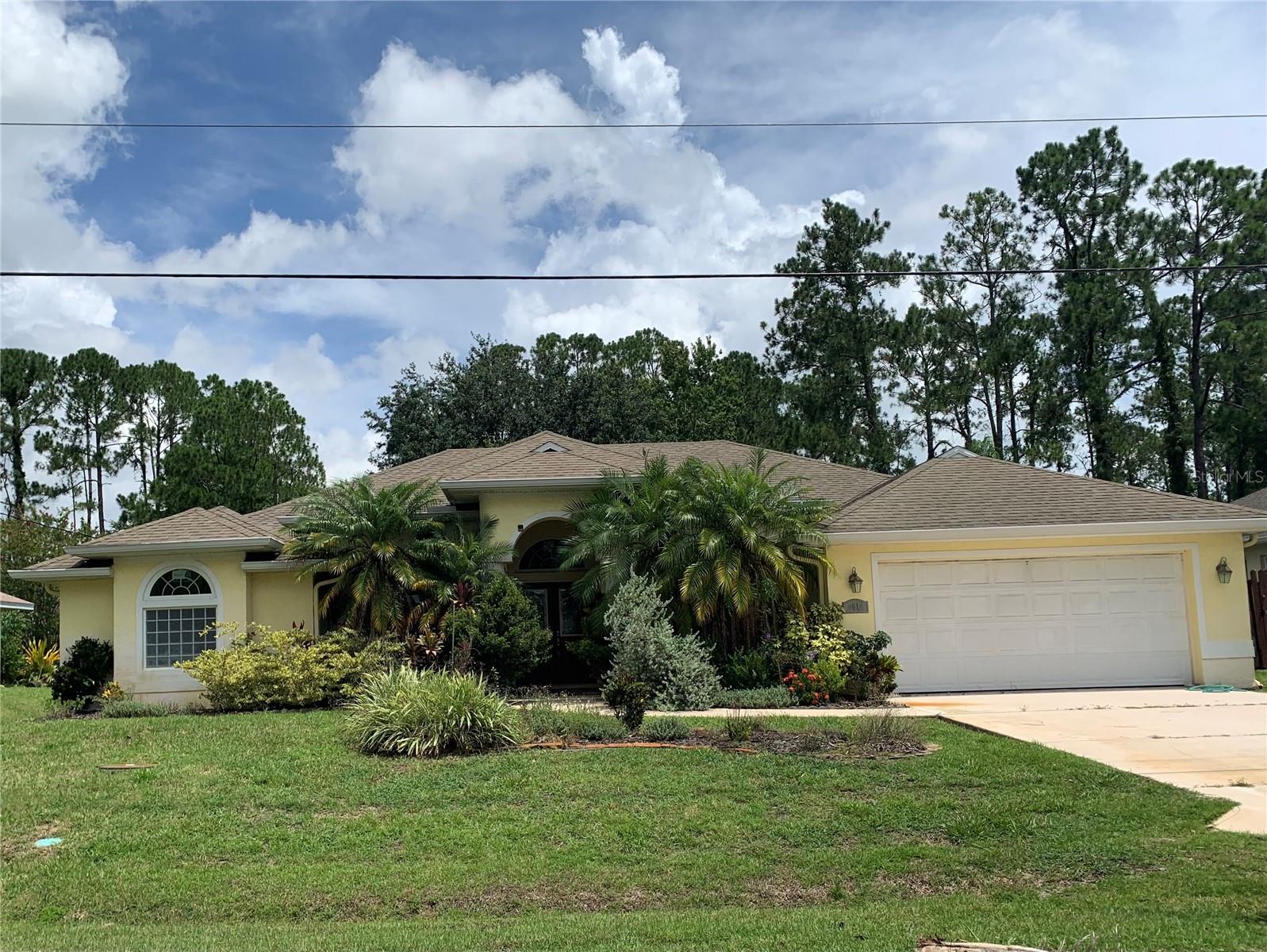 3 BEDROOM 3 FULL BATHS PLUS PRIVATE OFFICE IN DESIRABLE PALM COAST LOCATION! NO HOMEOWNERS ASSOCIATION! Almost 1/4 acre lot, 80x125. Privacy to rear! Oversized 2 car garage! Large kitchen with eat in area features tile floor, 42 in. Cabinetry, granite counters, and lots of storage! Smooth cooktop stove, stainless fridge stays! Inside laundry room includes front load washer and dryer! Family room is open and airy with tile floors and access to oversized screened patio overlooking yard! Split bedroom plan! Master features carpeted floor, tray ceiling, and walk in closet! Master bath with separate glass shower, jacuzzi tub, double sinks and tile floors! Double paned windows! Fans thru out! A/C in and out units in 2015!
HOME BEING SOLD AS IS! PRICE REFLECTS NEED FOR REPAIRS! More photos coming soon…..