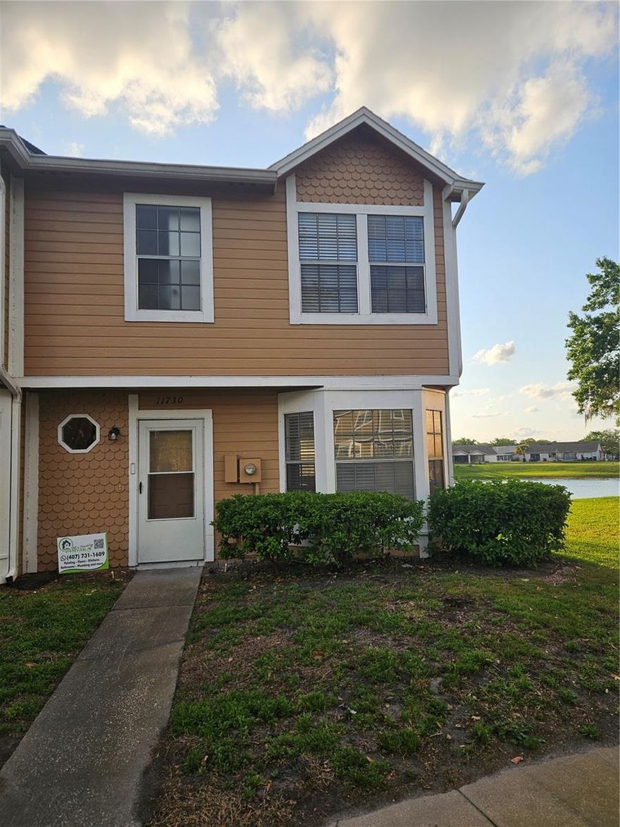 Unique location, completely REFURBISHED, in the highly desirable Whisper Lake Community.  Increase your relaxation enjoying the water canal from the back porch, All NEW APPPLIANCES, KITCHEN AND BATHROOM CABINETS, PAINT, FLOORING AND COUNTERTOPS. Ready to move-in and enjoy the amenities that the community offers: pool, playground, green areas to relax and walk, and different game courts (tennis, pickleball, racquetball).  Conveniently located near access to major highways, theme parks, local shopping centers and restaurants. The WATER CANAL on the back yard is a source the serenity, creating a sense of peace.  Unit is vacant and easy to show.