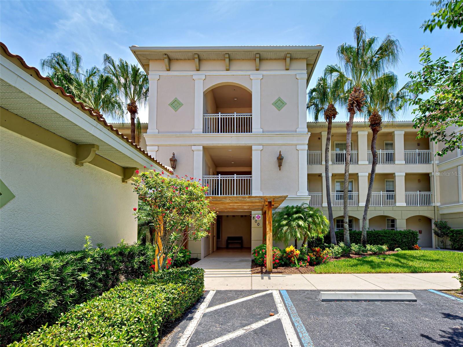 One or more photo(s) has been virtually staged. WATERFRONT living in SAN LINO! Gorgeous views of the sunrise over a pretty lake from this maintenance-free GROUND FLOOR condo. Centrally located on Venice Avenue, close to shopping, medical facilities, and great restaurants and less than 3 miles to the downtown shopping district and our pristine area beaches. At almost 1,500 square feet, this condo offers two spacious bedrooms, two bathrooms and a bonus room that could be used as a home office, hobby room or special place to exercise. An open-concept style living area offers nice views of the lake and has a built-in nook for a coffee bar, cocktail area, or small library. Solid wood cabinetry, granite counters, and a breakfast bar are features of the centrally located kitchen. Sliding glass doors open onto a nice sized screened porch, perfect for sunrise coffee in the morning or entertaining in the evening with friends over cocktails. The primary bedroom is roomy, and the ensuite bathroom features solid wood cabinets, and dual sinks with solid surface counters. A PRIVATE GARAGE completes the picture! San Lino amenities include a clubhouse, heated pool, fitness room, lakes, sidewalks, gazebos and fountains throughout. Fabulous location, move-in ready and no CDD fees! Come for a visit, stay for a lifetime!