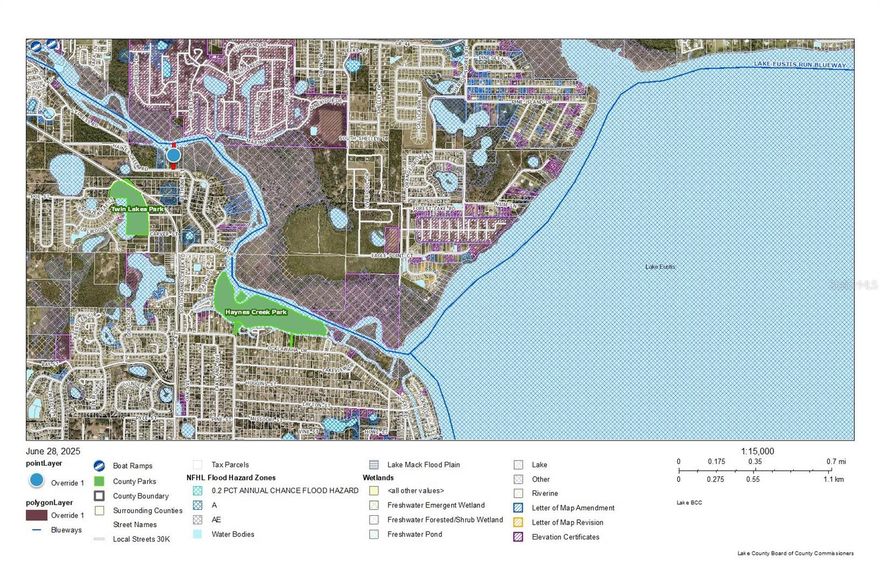 Gorgeous 3/4 Acre waterfront property located directly on the Lake Eustis Run BlueWay. Seller is willing to hold financing!  Buy it now and build later!  Front 30% is buildable with the balance approved for pathways and wetland friendly trails to be created to walk down to the Lake and BlueWay and floating dock is approved also, according to Lake County. Partially wooded and partially cleared.  Wonderful welcoming warm and peaceful community but no HOA. 
A blueway is essentially a water trail leading straight into Lake Eustis and the Chain of Lakes.  It's a mapped route designed for recreational use and is marked with geo-positioned or physical markers to guide and boaters. They are similar to hiking trails, but for water-based activities like kayaking, canoeing, and stand-up paddleboarding.
Lake Eustis Run: This specifically refers to the section of the Lake County Blueway system that is located on Lake Eustis.
Expansive water body: The Lake Eustis Run is described as an expansive water body that is ideal for leisurely paddling. 
In summary, the Lake Eustis Run Blueway is a mapped water trail on Lake Eustis, providing an enjoyable route for various paddling activities. 
Seller is willing to hold financing for 2 years with 50% down. and approved background check. Monthly payments of $639 per month which balloons in 2 years from purchase date.  
Go to see this spectacular property.  There are no other waterfront lot in Lake County for this price.
Seller is a Florida licensed Real Estate Brokerage