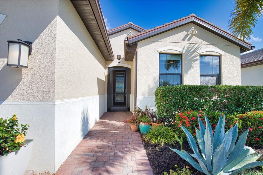 ENTERTAINERS DREAM! Welcome to 12064 Blazing Star Dr, a stunning 3-bedroom, 2-bathroom Saltwater HEATED POOL home. This home  located on a prime corner lot in the highly sought-after maintenance free community of the Preserve at West Villages within Wellen Park, a golf cart friendly community. This remarkable home has an inviting foyer that sets the stage for a bright and open floor plan designed for both sophistication and comfort. Close the Custom Barn Door and have a 2nd PRIVATE EN-SUITE! The heart of this home is the kitchen, with custom Board on Board wood accents, Carrara marble backsplash, over and under cabinet lighting, featuring granite countertops, large kitchen island, stainless steel appliances, and a spacious corner pantry—perfect for all those large items!. Flowing seamlessly into the spacious outdoor living and dining areas, this home offers a large lanai for all your entertaining needs, Plus an Outdoor Pool! with a outdoor grill island and mini refrigerator for keeping everything cold while soaking in the pool!  surrounded by LUSH, tropical landscaping, offering the ultimate in privacy. Retreat to the primary suite located at the rear of the home, where you’ll find a large  walk-in closet and en-suite bath with dual vanity sinks, a walk-in shower, and a water closet. The Preserve at West Villages in Wellen Park is a charming and gated, maintenance free community offering well-manicured single family homes and villas. Residents enjoy a private clubhouse, equipped fitness center, heated resort style pool and bocce ball and pickleball courts. The home’s ideal location puts you just minutes from the vibrant downtown of Wellen Park which features shopping, dining, and community events including farmers markets, live music, and many other social activities, as well as the CoolToday Park - home to the Atlanta Braves Spring Training Stadium! Just a quick drive to the historical downtown Venice, our local sparkling beaches and easy access to Interstate 75. This is more than just a home; it's a lifestyle waiting for you! Lanai Bar, Grill Island, can be included, Owner is a Real Estate agent