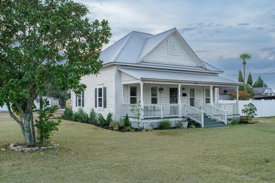 Welcome to this beautifully refreshed single-family home in historic downtown Plant City, Florida. While the home retains its classic character, it received a comprehensive renovation just 4 years ago, offering modern comfort and peace of mind for years to come.
Key upgrades include a durable new metal roof, a new high-efficiency AC system with updated ducting and air handler, brand-new electrical wiring, new plumbing throughout, fresh flooring, and stylish new cabinets. The kitchen shines with beautifully durable quartzite countertops and modern appliances. Inside, dramatic 11-foot ceilings create a bright, open, and spacious feel in every room.
The flexible floor plan features 3 bedrooms and 1 full bathroom. The bathroom offers dual access—one door opens directly into the master bedroom for private en-suite convenience, while the second door serves the rest of the home. This layout can easily be reconfigured into 2 bedrooms plus a dedicated computer room or home office, making it ideal for remote workers, or guests.
Outside, enjoy a flat, grassy corner lot with excellent curb appeal, a few shade trees, and low-maintenance landscaping. The large backyard includes a storage shed—perfect for lawn equipment, tools, or hobbies.
This move-in-ready home combines historic charm with modern updates in a convenient downtown Plant City location