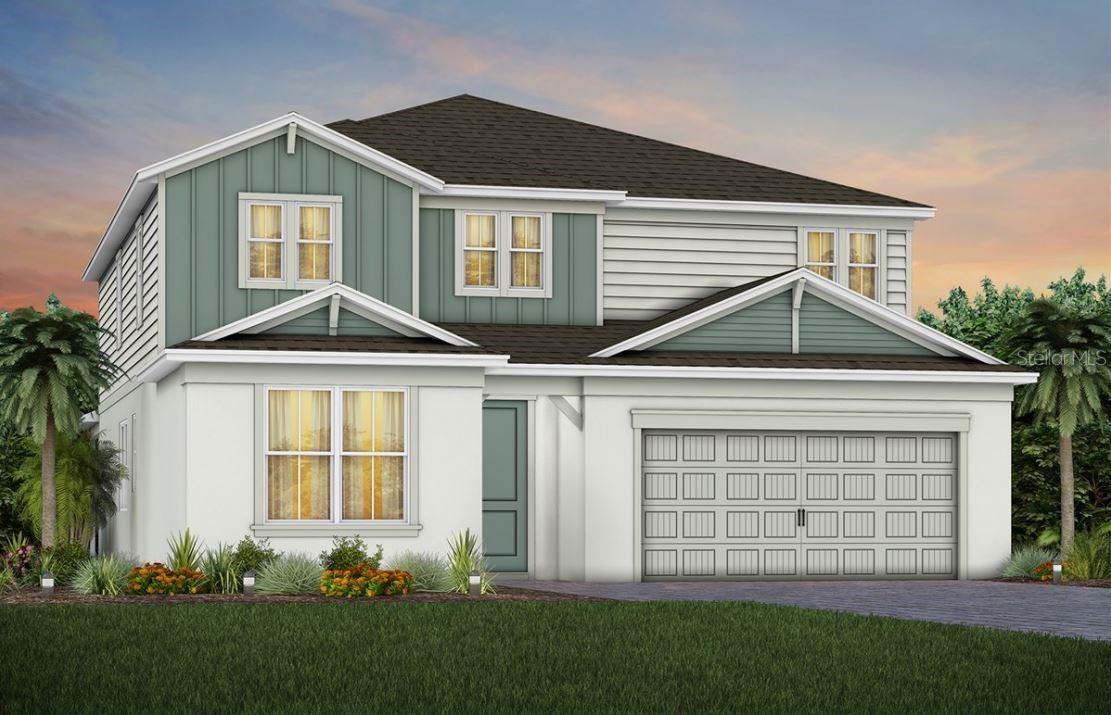 Under Construction. Anticipate the arrival of Pulte Homes at Bridgewalk, offering new construction single-family homes. Experience the charm and secluded ambiance of this boating community and relish in the ease of reaching Lake Nona's celebrated shopping, dining, and entertainment. Offering a variety of amenities including sports courts, a private boat launch, and more. Now Selling Onsite with 3 Models Open Daily.
Step into the Scarlett by Pulte Homes, where elegance and modern convenience come together in perfect harmony. This stunning 5-bedroom, 4.5-bathroom, 2 car garage residence offers a seamless blend of sophistication and comfort, with every detail thoughtfully designed to elevate your living experience. The open-concept layout creates a spacious and airy environment, enhanced by an abundance of natural light and luxurious finishes. On the first floor, discover an en suite bedroom with attached bathroom, featuring a glass enclosed shower, linen closet, exquisite quartz countertops, and a walk-in closet, providing a private and inviting retreat for guests. As you continue into the home, an open flex room, located next to the gathering room, allows natural light to flood the area, creating an open and airy feeling. If you need a private office, there is also a second enclosed flex room for all of your needs. The heart of this home is the gourmet kitchen, Dana White cabinetry beautifully complements the striking Lagoon Quartz countertops and decorative tile backsplash. Soft-close drawers, easy-access cabinets, upgraded sink and faucet, and Whirlpool built-in stainless-steel appliances, including a refrigerator combine to create a chef-inspired space designed for both form and function. The kitchen seamlessly flows into the café and gathering room, with a pocket sliding glass door that opens to the covered lanai, enhancing the indoor-outdoor living experience. For added convenience and privacy, you’ll find a powder room for guests located on the first floor. Upstairs, the tranquil owner’s suite serves as a private sanctuary, featuring a spacious walk-in closet and a spa-like en suite bathroom with dual vanity sinks and walk-in shower with rain shower head. The loft area offers an ideal space for relaxation, whether for a quiet evening or a movie night. The second floor also includes three additional bedrooms, two bathrooms (one of which is an en suite), and a conveniently located laundry room, making daily living effortlessly easy. The laundry room itself offers both style and convenience with a Whirlpool washer and dryer and a utility sink, adding ease to everyday tasks. This home is crafted with high-end touches, such as Shaw brand wood-look luxury vinyl plank flooring throughout the first floor living areas, Tile flooring in the bathrooms and laundry room, and plush, stain-resistant Shaw carpet in the loft and bedrooms. From the chrome hardware finishes and 8' interior doors, to the Wrought Iron Balusters with Oak Handrail at the staircase no detail is overlooked. 2” faux wood blinds, rain gutters, garage floor epoxy finish, and Sherwin Williams Agreeable Gray interior paint add both style and ease to daily living. This home also comes equipped with a variety of modern conveniences, including a smart thermostat and doorbell, additional LED downlights, digital IP camera pre-wire, and additional data and media ports. With its exceptional design, sophisticated finishes, and smart features, this Scarlett home is the epitome of both comfort and luxury.