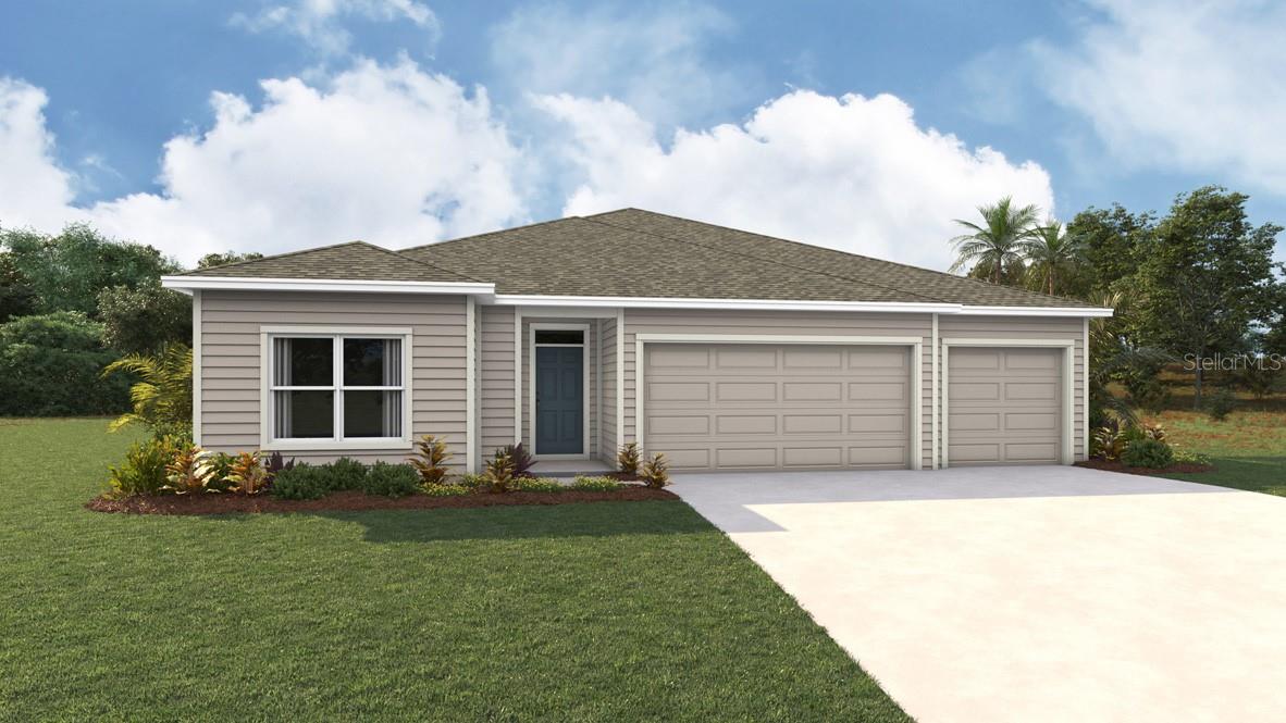 One or more photo(s) has been virtually staged. Under Construction. The Convington is a one-story home featuring a 3-car garage and an optimized living space. The open-concept floorplan allows the kitchen to overlook the great room and dining area that leads outside to a covered lanai. The kitchen features a large kitchen island with quartz countertops and stainless-steel appliances. The primary bedroom is located in the rear of the home for additional privacy and leads to an ensuite bathroom and large walk-in closet. Bedrooms 2 and 3 share a bathroom towards the front of the home, while bedrooms 4 and 5 share another bathroom nearby. Conveniently located nearby the bedrooms is a dedicated laundry room and linen closet for additional storage. The Convington is complete with a state-of-the-art smart home system. Pictures, photographs, colors, features, and sizes are for illustration purposes only and will vary from the homes as built. Home and community information including pricing, included features, terms, availability and amenities are subject to change and prior sale at any time without notice or obligation, CRC057592.