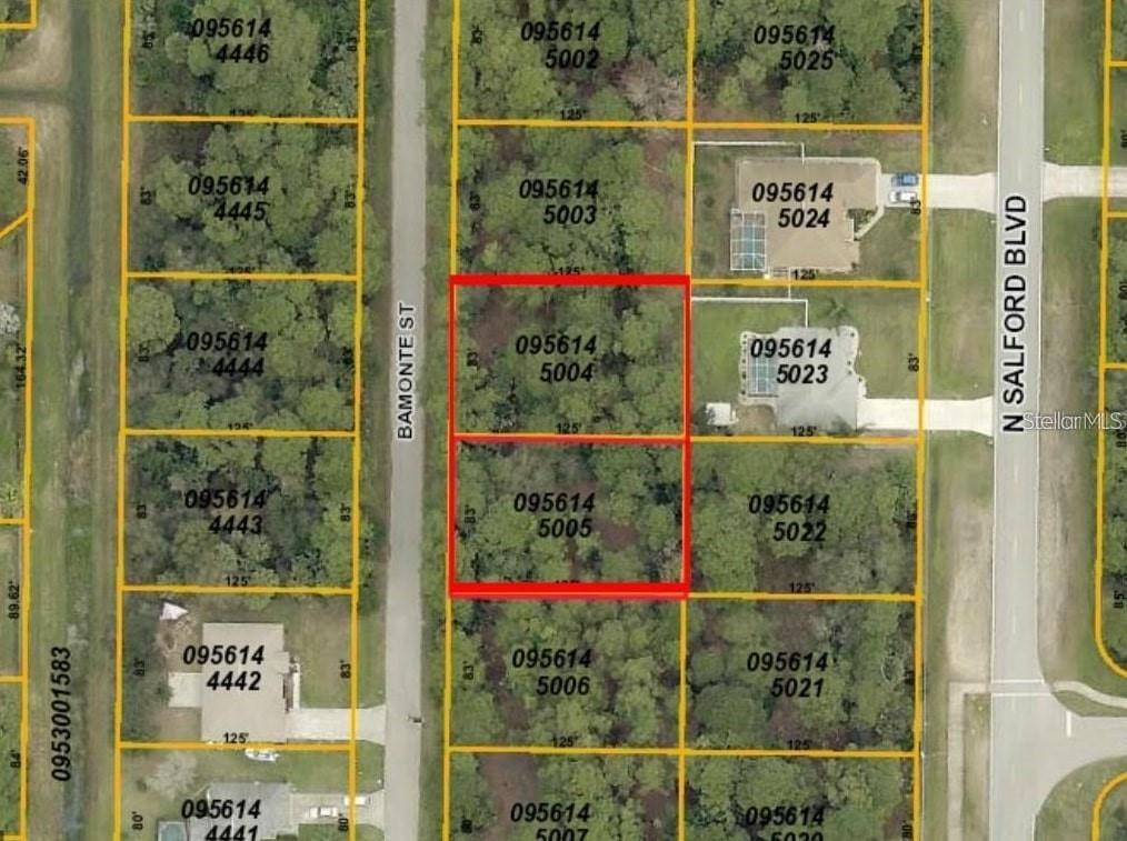 Don't miss this exceptional DOUBLE LOT (lot 4 and 5) totaling 20,750 sq. ft. in a safe and peaceful neighborhood of North Port, FL. This spacious property is perfect for building your dream home or investing in a rapidly growing community. Located in X flood zone, these lots are high and dry. The area is booming, with new construction on nearly every street, making it a prime location for future growth. Conveniently situated near shopping, dining, schools, and beautiful parks, this lot provides easy access to all the amenities in North Port. Enjoy the area's natural beauty, including scenic trails, the famous Warm Mineral Springs, and nearby Gulf Coast beaches. North Port is known for its family-friendly atmosphere, top-rated schools, and affordable cost of living with no state income tax. Don't miss this rare chance to turn your vision into reality! * a list of local builders is available upon request