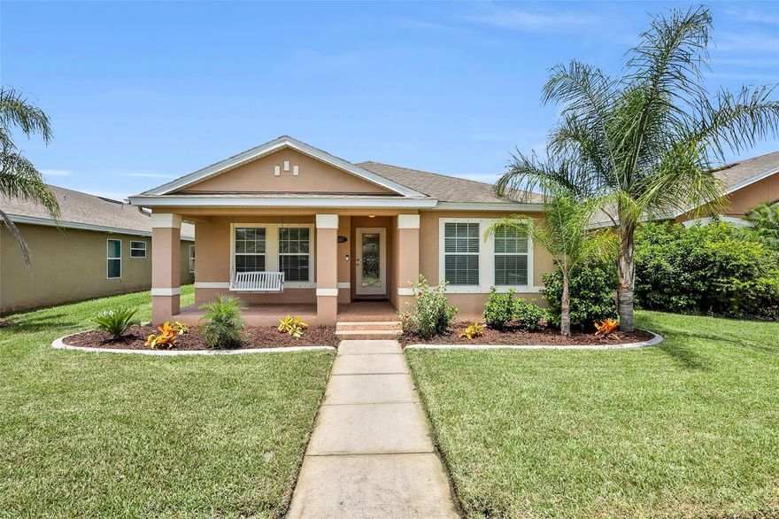 ASSUMABLE MORTGAGE FOR LESS THEN 2.5%! Well maintained 3 bedroom, 2 bath, 2-car garage home in sought after community of Venetian Bay. This home offers access from 2 streets including the front door from 1 street and the garage from the street behind the house. Just minutes from everything that New Smyrna Beach or Port Orange has to offer. Great curb appeal, relaxing front patio with swing to enjoy the quiet neighborhood. Inside you will find the tile throughout the main living areas for easy maintenance, large living/dining area which connects directly to the kitchen... great for entertaining. Kitchen comes with stainless steel appliances and breakfast bar. Master suite with private master bath. Outside enjoy your screened in patio. Upgrades include: modern LED lighting...

Venetian Bay offers resort style living with miles of walking and bike trails, resort style tiki bar and pool (extra fee of $600/year). Town Centre which has a spa, restaurants, salon, shopping center and fitness center. Golf and County Club. Square footage received from tax rolls. All information recorded in the MLS intended to be accurate but cannot be guaranteed. ;Water: City