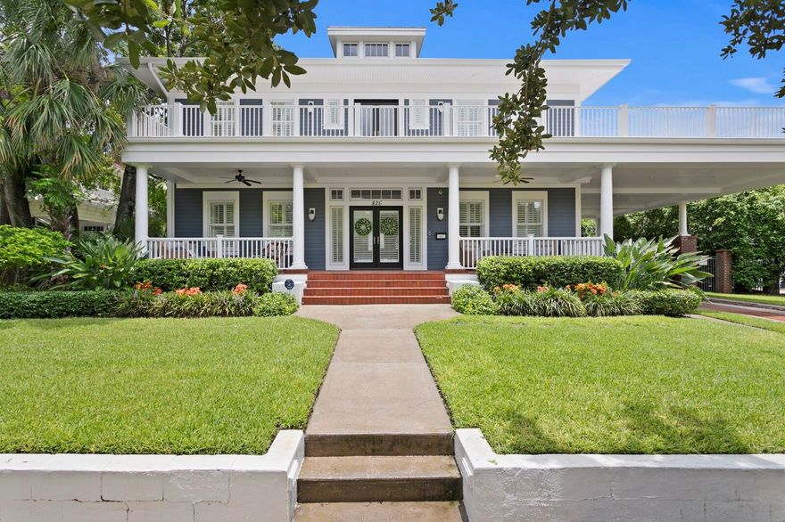 Welcome to 826 S Edison Ave in the prestigious Hyde Park neighborhood of Tampa—a beautifully updated luxury residence just steps from the scenic Bayshore Blvd. Boasting over 5,200 square feet of thoughtfully designed living space, this exquisite home offers five spacious bedrooms, each with an ensuite bathroom, and six and a half bathrooms, providing maximum comfort and privacy. The residence also features a versatile full ADU, ideal for guests or additional income, along with a den, bonus room, loft, and dedicated gym area.

The interior showcases high-end design and craftsmanship, making it perfect for art enthusiasts and those who appreciate refined aesthetics. Rich hardwood floors run throughout the home, complemented by custom closets and built-in cabinetry that maximize storage and organization. The chef’s kitchen, with top-of-the-line appliances and sleek finishes, opens seamlessly to the great room—an ideal setting for entertaining. A cozy fireplace in the formal dining room adds warmth and ambiance.

Set on an oversized lot, the backyard is a true outdoor oasis featuring a stunning pool, outdoor kitchen, full outdoor bathroom, putting green, and covered patio area—perfect for entertaining or relaxing in privacy. Balconies with gorgeous water views provide tranquil outdoor retreats, enhancing the home’s luxurious feel.

Every detail reflects high-end design, with thoughtfully chosen materials, custom millwork, and elegant finishes throughout. The home is equipped with four HVAC units, an instant hot water heater, upgraded ductwork, water softener, and dehumidifier—all recently replaced—ensuring comfort and efficiency. The exterior was completely repainted in 2024, with a new roof and gutters adding to its curb appeal.

Situated on a charming, walkable street, this residence offers a perfect blend of luxury, comfort, and artistic inspiration. The large front porch is an ideal spot for sipping coffee while enjoying one of Hyde Park’s most charming streets. Located just minutes from Tampa’s finest shopping and dining, and zoned for top-rated A schools, including Plant High School, this home truly embodies the best of Tampa living.