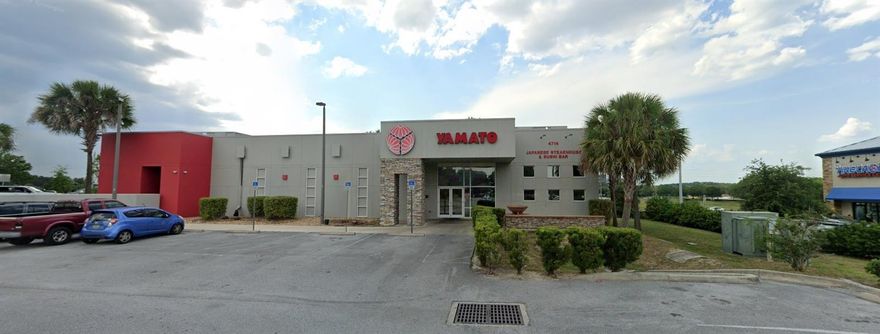 For decades, Yamato Japanese Steakhouse has been a beloved Ocala landmark, offering guests an
authentic and memorable Japanese dining experience. This freestanding restaurant is ideally situated just
on College Road near West Marion Community Hospital and Interstate 75, providing exceptional visibility
and accessibility with ample on-site parking. The property features a fully equipped, turnkey setup that
includes 10+ hibachi cooking stations, a full-service bar, a complete commercial kitchen with walk-in coolers
and freezers, and all furniture, fixtures, and equipment (FF&E) included in the sale.
