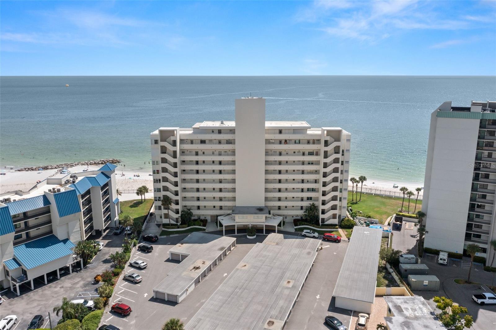 This wonderful condo overlooks the Gulf with panoramic views! Easy living is yours with this studio condo! Complete with an easy up and down (open/close) murphy bed, two recliners, dining table and an abundance of closet space throughout. Owner pays the electric.