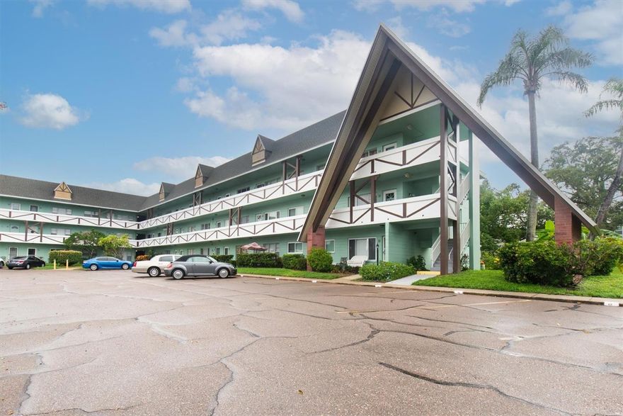 Move right into this beautifully furnished third-floor, 1-bedroom 1-bath, condo and start living the Florida lifestyle at its finest - in On Top of the World's - Swiss Alps Chalet. This bright and inviting condo features easy-care ceramic tile and laminate flooring throughout—no carpet to worry about! The spacious bedroom opens to a versatile Florida Room, ideal for relaxing, reading, or entertaining guests. Located just one block from the East Activity Center, this condo offers quick access to a wide range of amenities within the highly sought-after On Top of the World 55+ community. Features Include: Two private golf courses (9 and 18 holes) – free for resident owners, Two heated swimming pools, a spa, fishing pier , kayak launch area, fenced dog park with covered seating – making it very pet-friendly, Hobby studios, library, and a resident-only wood shop, A vibrant calendar of activities and events: fitness classes, dancing, clubs, cards, billiards, entertainment, and more. The
community’s prime location puts you close to everything—airports, shopping centers, malls, restaurants, entertainment venues,
hospitals, medical centers, bike trails, and parks. Don’t miss your chance to own a move-in-ready condo in one of Florida’s most
active and amenity-rich 55+ communities!