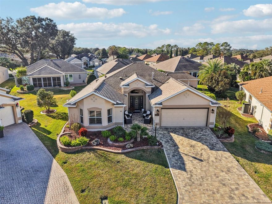 No Bond and truly Turnkey, this beautifully maintained Live Oak model home sits on a quiet cul-de-sac in the highly desirable Brairmeadow South neighborhood and is a rare find. From the moment you arrive, the level of care and quality is immediately apparent. Major updates include a 2020 roof by Batterbee, an Infinity HVAC system 2010 and servicing home by Munn’s since 2002, and a 2022 gas water heater. The exterior was painted with 25-year Sherwin-Williams paint in 2016, and the property is protected by lightning rods and an OmniShield safety system with fire, water, and heat detectors installed in 2019, offering added peace of mind and potential insurance discounts.

Inside, the home is thoughtfully upgraded throughout with sunburst shutters on all exterior windows, crown molding in every room, and four strategically placed solar tubes that flood the space with natural light. The kitchen features quartz countertops, stainless steel appliances, and both above-and below-cabinet lighting, while the bathrooms and laundry room are finished with granite countertops and a Corian shower in the primary bath. Flooring throughout the home was upgraded in 2021 to Mohawk Crest Loft waterproof flooring with a lifetime warranty, including labor, and there is no carpet anywhere. A spacious 344-square-foot bonus room just off the kitchen provides flexible space for entertaining, hobbies, or guests. Additional features include higher toilets installed in 2019, a Nova whole-home water filtration system, thirteen water sensors for added security, a Wi-Fi enabled front door lock with programmable code access, and a Wi-Fi sprinkler system.

Outdoor living is equally impressive with stacked stone landscaping surrounding the home and newly installed driveway and walkway pavers completed in 2023, including a charming front patio. A $9,500 queen-size Murphy bed installed in 2025 adds exceptional functionality, and the home even includes a 2022 red Yamaha gas golf cart.

Location completes the picture. This home is just a short golf cart ride from Nancy Lopez Country Club, First Responders Recreation Center, Sumter Landing, Spanish Springs, Savannah Recreation Center, Saddlebrook Recreation Center and Softball Complex, and Buffalo Glen Softball Complex. Everyday conveniences such as Publix, Walgreens, CVS, Walmart, Fresh Market, Starbucks, ALDI, Costco, Hobby Lobby, restaurants, banks, and shopping are all close by. Whether you are nearby or viewing from afar, schedule a private or virtual showing and experience just how exceptional this home truly is.