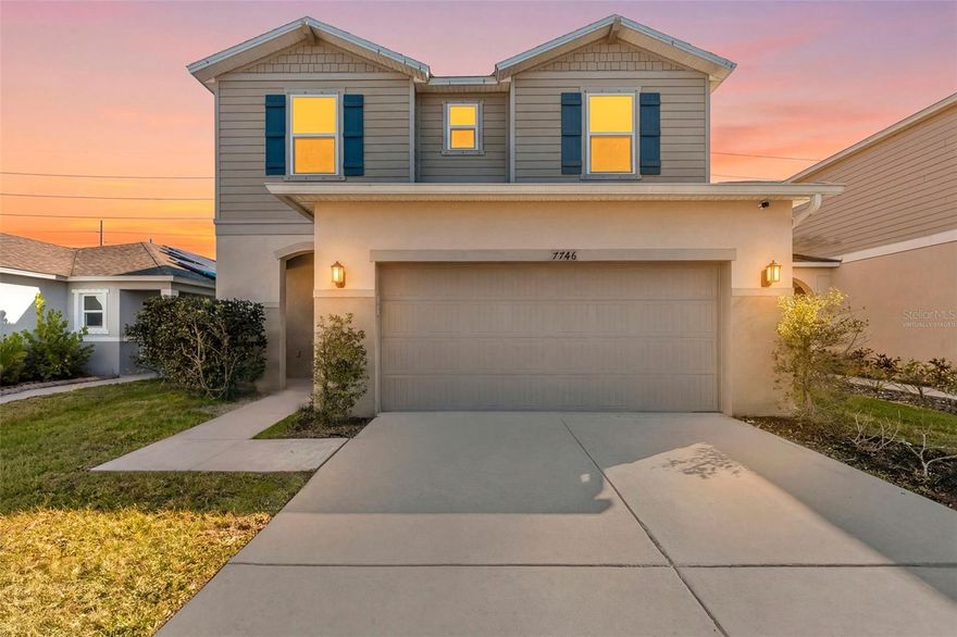 One or more photo(s) has been virtually staged. Welcome to 7746 Sunshine Bridge Ave, a beautifully maintained rare two-story home in the gated Northgate community. Built in 2019, this 3-bedroom, 2.5-bath residence stands out, as two-story homes seldom become available in this sought-after neighborhood.

This light-filled home offers a spacious open-concept layout designed for comfortable everyday living and effortless entertaining, featuring laminate flooring throughout the home for a clean, modern look and easy maintenance. The expansive kitchen showcases stainless steel appliances, generous counter space, and ample room for gathering with family and friends.

The main living area flows seamlessly to the screened lanai and fully fenced backyard, creating the perfect indoor-outdoor lifestyle. Upstairs, you’ll find a versatile loft ideal for a home office or bonus space, along with two additional bedrooms.

The owner’s suite is a true retreat, featuring a recently updated spa-like primary bathroom designed for relaxation, along with a custom walk-in closet with upgraded Efla System built in storage. An interior laundry room adds everyday convenience. 

Northgate is a gated community offering residents access to a resort-style community pool, located just a short five-minute walk from the home. Ideally situated near I-75, this property provides easy access to Tampa, St. Petersburg, and Sarasota, with shopping, dining, and Gulf beaches all nearby. This move-in-ready home blends comfort, style, and location. Schedule your private showing today. Rare two-story opportunities like this do not last in Northgate.