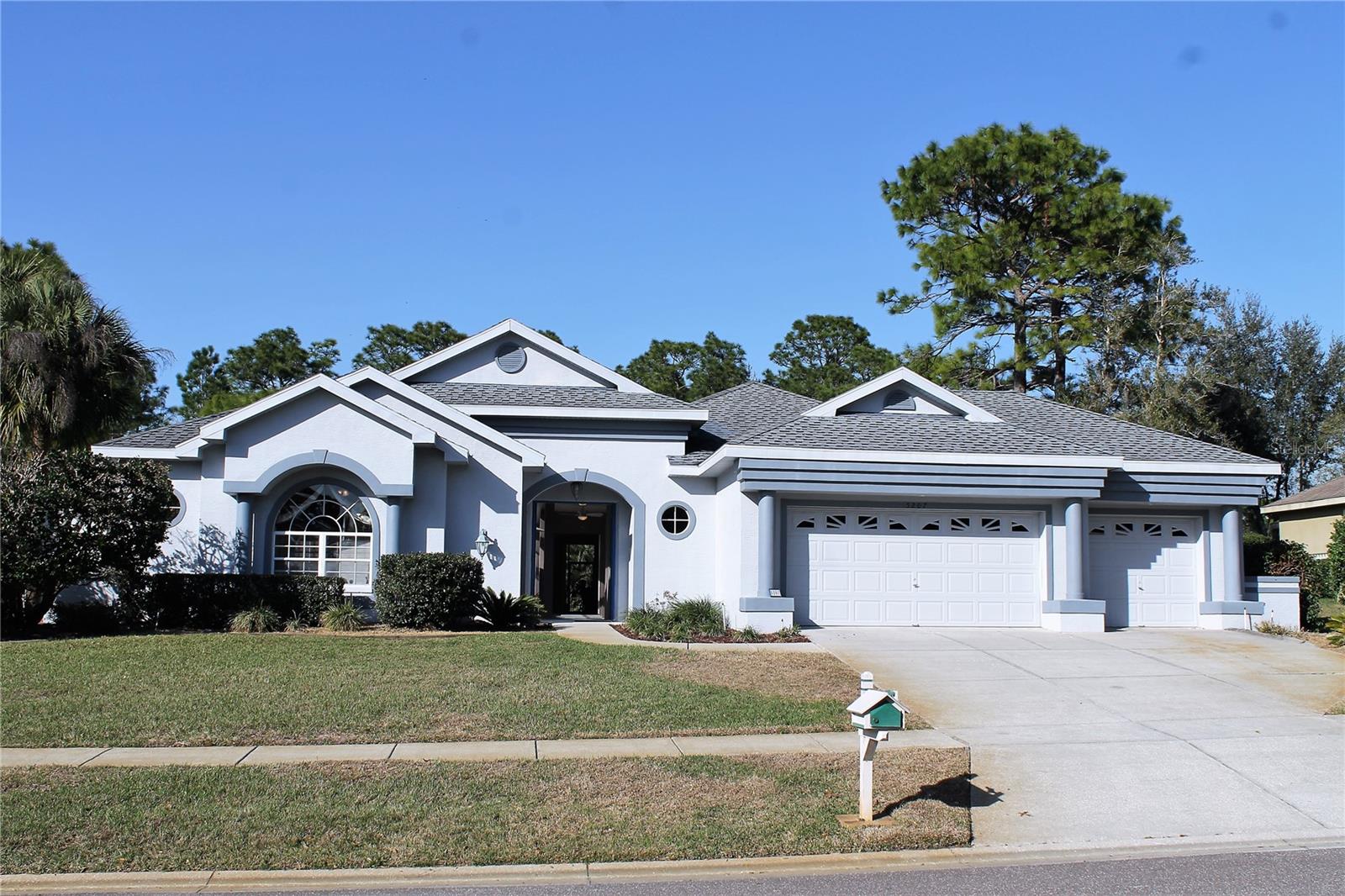 Welcome to your new home, 5207 Secretariat Run. This spacious 3 bedroom, 3 bath, 3 car garage with a separate office is nestled within the stunning Golf Community of Silverthorn. This home is a Cabana model, which puts a separate guest quarters within reach, but outside of the main home. Separating the Cabana and the main home is the spacious Lanai featuring a Heated Pool and (Winterized) Jacuzzi, and a Summer Kitchen including a built-in Jennaire Grill and Kitchen Sink. The beauty of the Cabana Bedroom En Suite is that it also provides pool bath access, so no wet footprints in the main house. Once in the main home you step into a large double room which is the Formal Living Room and Formal Dining Room. The wood floors are Ballroom Stunning! Off this large room is the separate office with built-in ventilation fan, and a 2nd private Lanai with access to the Master en Suite. The Master Suite has a bay window which provides more floor space, sliders to the private 2nd lanai, a large walk-in closet, an en suite bath with a walk-in shower and separate garden tub, 2 sinks and a make-up vanity area, an expansive linen closet and a private water closet. Around the corner from the Formal Living Room, the home opens up even further with a Great Room which includes the Kitchen with an expansive Island with Corian Countertops, which includes a three-sided Breakfast Bar seating for six, the Family Room has built-ins with BOSE speakers in the ceiling and even a six-person Dinette area with views out to the pool. The second bedroom has sliders and overlooks the Lanai/Pool/Spa as well. There is also a walk-in closet, and the second bath is right outside the bedroom with a brand-new walk-in shower. This home is not in a flood zone, has an alarm system and an intercom system with disc player. There is a whole house vacuum and a utility sink in the laundry room. This spectacular home also comes with an EZ-GO Electric Golf Cart and charger to get you started on the Greens! The sellers are including a great Home Warranty. Don't miss this exceptional opportunity to purchase this well maintained, clean and comfortable home for yourself.