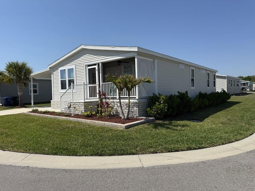 Why pay more for new construction when you can own the same style home for less right now? Welcome to this beautifully maintained 2022-built 3 bedroom, 2 bathroom home in Sarasota, offered at just $158,000.  We are priced to sell. This gives buyers a chance to get more home, more lot, and more value without paying the premium that comes with buying new.

What makes this one stand out? This home sits on a premier corner lot, giving it extra presence, added privacy, and a more desirable setting than many of the comparable homes. It has been barely lived in since 2022, so you get the feel of a newer home without the inflated price tag. Add in the screened-in front porch and new ceiling fans throughout, and you have a home that already offers upgrades, comfort, and charm the moment you arrive.

This is the smart buyer’s opportunity to own a move-in ready, like-new home for tens of thousands less than what buyers may pay for similar new builds, and in many cases those new homes have only 2 bedrooms. Why spend more and wait on construction when you can move into a home that is already finished, already improved, and already priced to win?

At $158,000, this is one of the best values in the area. Homes like this do not come around often, especially with a corner lot location, modern condition, and pricing that makes the competition look overpriced. If you have been waiting for the right combination of price, condition, and value, this is it.

Exceptional Community Amenities:

Experience a lifestyle of comfort, connection, and convenience with an impressive collection of community amenities. Whether you want to relax or stay active, this community offers something for everyone. Enjoy leisurely afternoons by the resort-style swimming pool, get your workout in with the dedicated lap pool, or recharge in the inviting hot tub.

Stay on top of your wellness goals with access to the fully equipped fitness center, and enjoy a true sense of community at the welcoming clubhouse, where residents gather for HOA events, activities, and special occasions. For recreation and social fun, you will love the shuffleboard and pickleball courts, while the picturesque pavilion provides the ideal backdrop for cookouts, gatherings, and enjoying Florida’s outdoor lifestyle.

This home offers more than beautiful living space. It opens the door to a vibrant community and an active lifestyle that buyers will love. Schedule your visit today and come see everything this wonderful community has to make your florida dream come true.