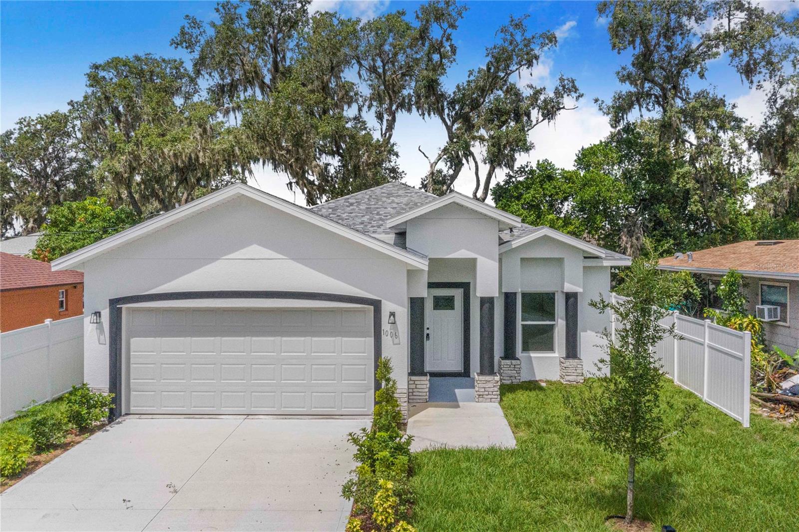 Welcome to the heart of Central Florida! This brand-new, custom-built 2025 home offers 4 bedrooms and 3 full bathrooms with an inviting open floor plan. A beautiful foyer greets you upon entry, leading into the spacious living room. The modern kitchen features abundant cabinetry, a center island, granite countertops, and stainless steel appliances—perfect for both cooking and entertaining. All bedrooms are generously sized, and the master suite boasts a walk-in closet, dual vanities with granite countertops, and a stunning tiled shower. Located just minutes from I-4, major highways, and world-famous theme parks, this property sits perfectly between Orlando and Tampa. If location is a priority, this is the one! Come see it today and make it yours!