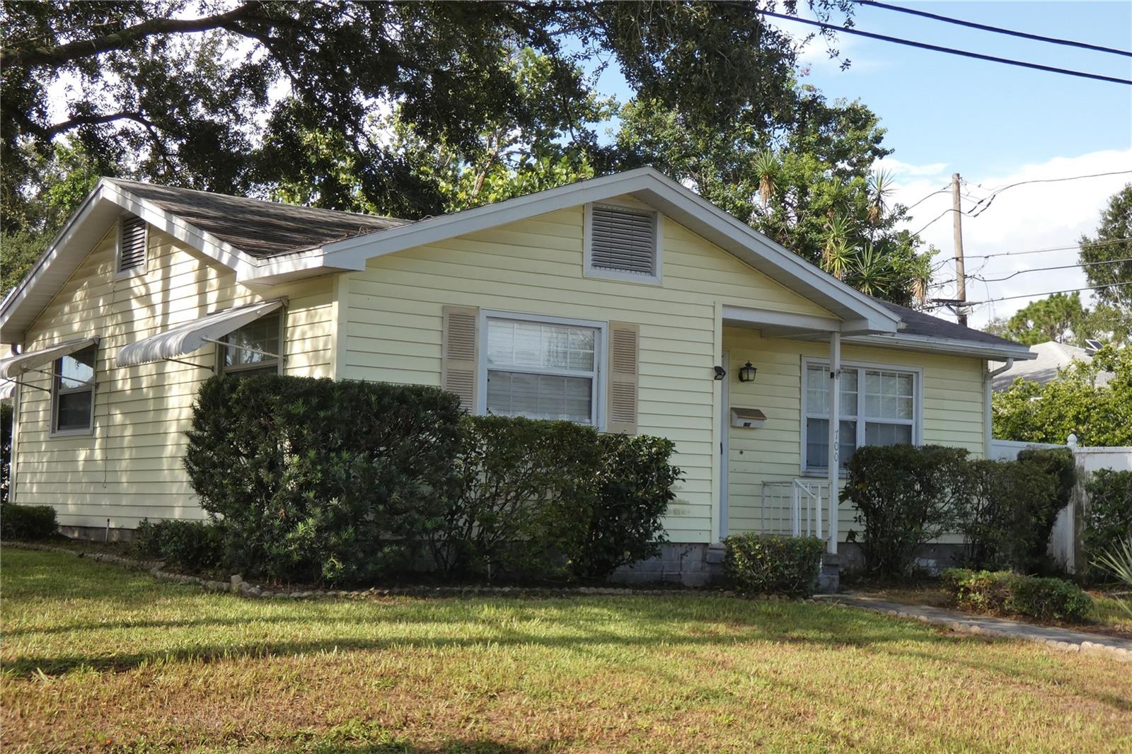 Cute garden Home in Crescent Heights! Flexible floorplan. NON FLOOD ZONE, high and dry! Nice 3 bedroom 2 bath home (split plan as a 2 bedroom 1 bath home with attached mother in law suite (1/1) with separate entrance, kitchen and bath). In law suite is perfect for a home office or guest room! Fenced yard with garden meditation area. Central heat and air conditioning. Small pets are OK. Spacious at 1549 sq ft! Ceramic tile and Luxury vinyl plank flooring. Inside utility room with washer and dryer for residents convenience. Convenient to downtown St Petersburg, 275 & bay bridges. Great location and home. Won't last!!!