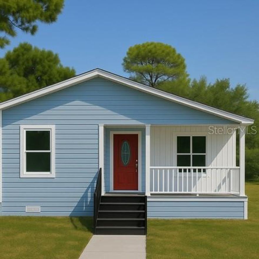 Pre-Construction. To be built. Fractional Ownership. City Water and City Sewer, on a Corner Lot with no Lot Rent!!! Your dream home awaits with this BRAND-NEW manufactured home, offering 3 bedrooms, 2 bathrooms, with an open floor plan ideal for modern living. From the moment you arrive, you'll be charmed by the spacious front porch, a perfect spot to enjoy your morning coffee! Step inside and immediately appreciate the high-quality finishes and attention to detail, from the 4-panel board and batten accent wall or the luxury linoleum flooring throughout, to the open-concept layout that effortlessly connects the living, dining, and kitchen areas-ideal for entertaining. The chef-inspired kitchen is a true highlight, featuring brand-new stainless steel appliances, a sleek chimney range hood, stainless steel sink with a gooseneck faucet, 42" shaker-style cabinets, floating wooden shelves, and canopy-style pendant lighting hanging over the center with a breakfast bar. The primary bedroom offers a serene retreat, complete with a large walk-in closet and a luxurious en-suite bathroom featuring a 60" shower, linen closet, and dual sink vanity with cubby holes and a bank of drawers-perfect for keeping all your essentials organized. The two additional bedrooms provide comfortable space for family or guests, while the second full bathroom includes a linen closet and a tub/shower combo, perfect for letting guests soak the day away! Additional upgrades include drywall, a dedicated laundry room for added convenience, LED recessed lighting, Energy Star Certified w/ R-13 Wall; R-22 Floor, R-38 Roof, cobra ridge venting system with algae-resistant shingles, and craftsman-style trim. Located in the Bridges neighborhood of Wildwood, FL you'll have easy access to a variety of local amenities, including shopping centers and restaurants. This home is at a prime location with no HOA and no lot rent! Don't miss out on this incredible opportunity to make this brand-new home yours! Schedule your viewing today and experience the best of Florida living!