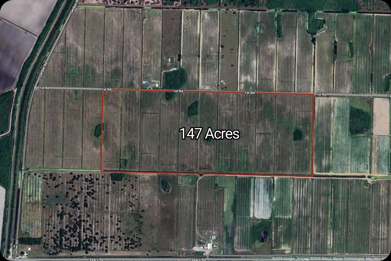 147 Acres located just south of Labelle FL in the Gerber Groves Community. This property is currently zoned Ag and sets up to go multiple directions such as building your future home or splitting into smaller parcels for multiple homesites. The current residential zoning is 1 unit / 5 acres. This parcel is cleared and would be ideal to grow bamboo, row crops, hemp, sod, nursery, tree farm, hay field, and or cow pasture. It is in the Gerber Groves Water Control District, the tax is collected for the District by the Hendry County Tax Collector annually. All canal drainage ditches and road maintenance are provided by the District. If you wish to have surface water irrigation your own pump could be installed with a permit from water management and pull water from the canals. (South Florida Water Management District agricultural subdivision permit) There is existing power in close proximity to this property.