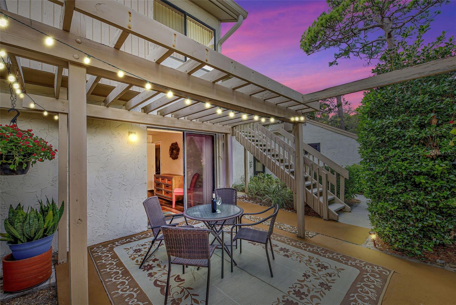 1st FLOOR!! IF you are seeking an ideal LOCATION AND AMENITIES, then you found it here! BIRD BAY offers resort-like amenities including Tennis and Pickle ball courts, Shuffleboard, heated pools, a Fitness Center, Library, plus meeting & activity rooms. The clubhouse has plenty of social activities available if you want to participate. All this within an easy walk from this unit and in addition, Bird Bay 1 has its own large heated pool! This 1ST FLOOR unit has a SECLUDED FRONT PATIO witch is (rare) with private access from your master bedroom making it your ideal hideaway for enjoying your quiet time with a morning coffee or your after hours beverage under the stars. Adjacent to this patio is your private storage unit with a washer/dryer combo with a separate hot water heater. This unit has a brand new HVAC so you are all set. Once you enter this unit, you will see that the kitchen has granite countertops and a wide-opening pass through to the dining area. You will appreciate the new floors in the living areas, bedrooms and both bathrooms. You will be impressed with the flow all the way through this spacious unit to a large enclosed lanai. The lanai has sliding glass doors and screens that what were recently serviced to function smoothly, gives you additional living space and allows beautiful air flow through the home. This unit offers a convertible additional living space. It has a CONVERTIBLE WALL TO CLOSE IT OFF FROM THE REST OF THE HOME if you need a more private space and you can take advantage of an en-suite bathroom. Presently the owner has the space open to the rest of the unit and using it as an additional living room that even has a sofa sleeper. These units are classified as a 2 bedroom but this gives the owner more flexibility for an office, den or a 2nd living room. The Master bedroom has built in shelves and a large walk in closet. The updated en-suite bath has additional storage as well. You will enjoy this peaceful oasis with the views of your private patio through the sliding glass doors.
Bird Bay has acres of mature trees and lakes that adds to its peaceful setting. The unit has 1 covered private parking space and there is guest parking available. You can rest easy in inclement weather, because the unit comes equipped with hurricane shutters! It has close proximity to shopping, restaurants, beaches, interstate 75, airports, our new SMH hospital and our well know Legacy Trail which has access right at the entrance. So go out and enjoy a walk, a bike ride or drive up over the bridge and you are on the Island of Venice. Come experience downtown Venice, it has a vibe all its own! So come see what you can have right here at 658 Bird Bay Circle Furniture is negotiable. Don't hesitate to come and take a look There are some staging items that are not included.
