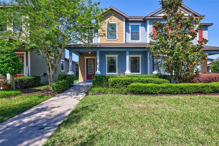 Completely updated/remodeled and move-in ready! Cal Atlantic built paired townhome offering 2 master suites! The Cambridge offers homeowners 1422 square feet, with two bedrooms, two and a half bathrooms, and a two-car garage. Enjoy the open-concept floor plan. Enter from the front porch into the spacious great room, dining room, and kitchen then continue through the home passing the powder bath and you'll find the garage at the rear. The entire first floor offers ceramic tile flooring. Luxe gourmet kitchen with 42" wood cabinets with crown and lower moldings, designer backsplash, quartz counters, and stainless steel appliances with gas range and vented to the outside microhood. Take a stroll upstairs to view the master bedroom together with a large walk-in closet and master bath including his and hers vanities. The second bedroom also has an en-suite bath. Cooling ceiling fans are in both bedrooms, and the great room. This home has been upgraded with wide 5.25" baseboards and designer stair rails. The attached rear two-car garage offers 2 overhead storage racks and epoxy flooring. This home is located in sought after FishHawk Ranch which features a community pool, fitness center, playground, tot lot, dog park and trails for walking and taking in the beautiful Florida scenery. Zoned for very desirable and high rated Fishhawk schools. This property has easy commutes to the Florida beaches and the Orlando Theme Park scene. Experience low maintenance living at it's finest in this award winning community!