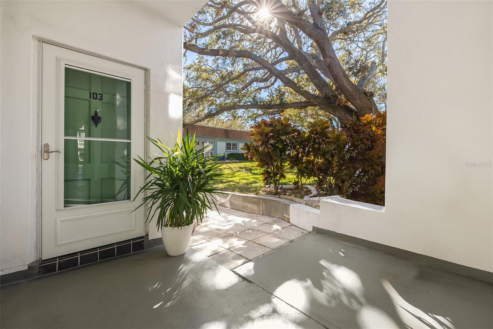 Seller highly motivated! This elegantly remodeled two-bedroom, two-bathroom ground-floor end unit offers exceptional privacy, natural light, and timeless appeal. Ideally situated on the corner with additional windows, this residence enjoys abundant sunshine throughout the day, enhanced by its convenient ground-floor location that provides effortless access and a spacious, open feel. The open-concept layout creates a natural flow, highlighted by oversized hurricane-rated PGT windows that provide energy efficiency and quiet comfort. Thoughtful design details, including a pocket door separating the living area from the bedrooms, enhance both functionality and privacy. Set within a peaceful 55+ community, this residence invites relaxation with park-like surroundings, and a heated pool just steps away. The location is unmatched—take a leisurely stroll to charming downtown Dunedin or walk to nearby shops, restaurants, grocery stores, and more. Enjoy the ease of living in a no flood zone, with no mandatory evacuations and no popcorn ceilings. With Honeymoon Island, Clearwater Beach, and TD Stadium only minutes away, this move-in-ready home offers refined coastal living at its finest. Schedule your private showing today.