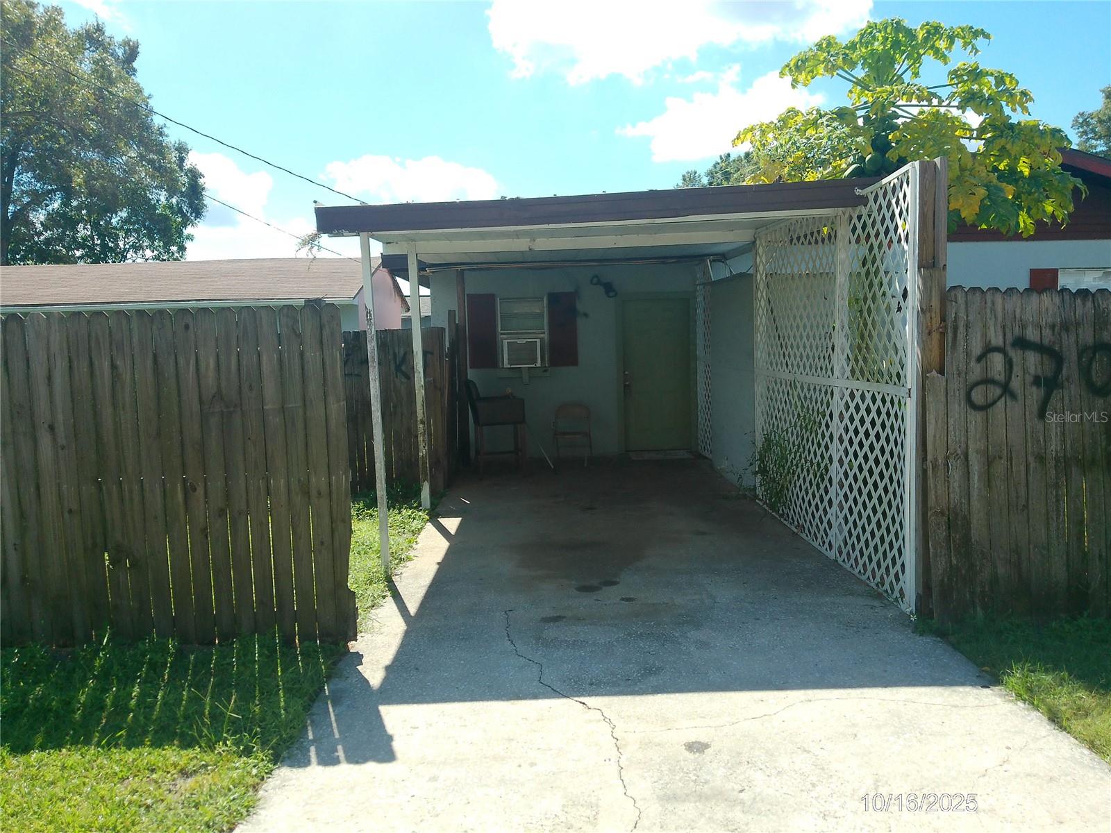 Studio for rent, ceramic tile flooring, walk-in-shower no tub, Window a/c unit, attached single car carport. close to shopping area, Landlord is asking for first month, Last month, and Security Deposit.
