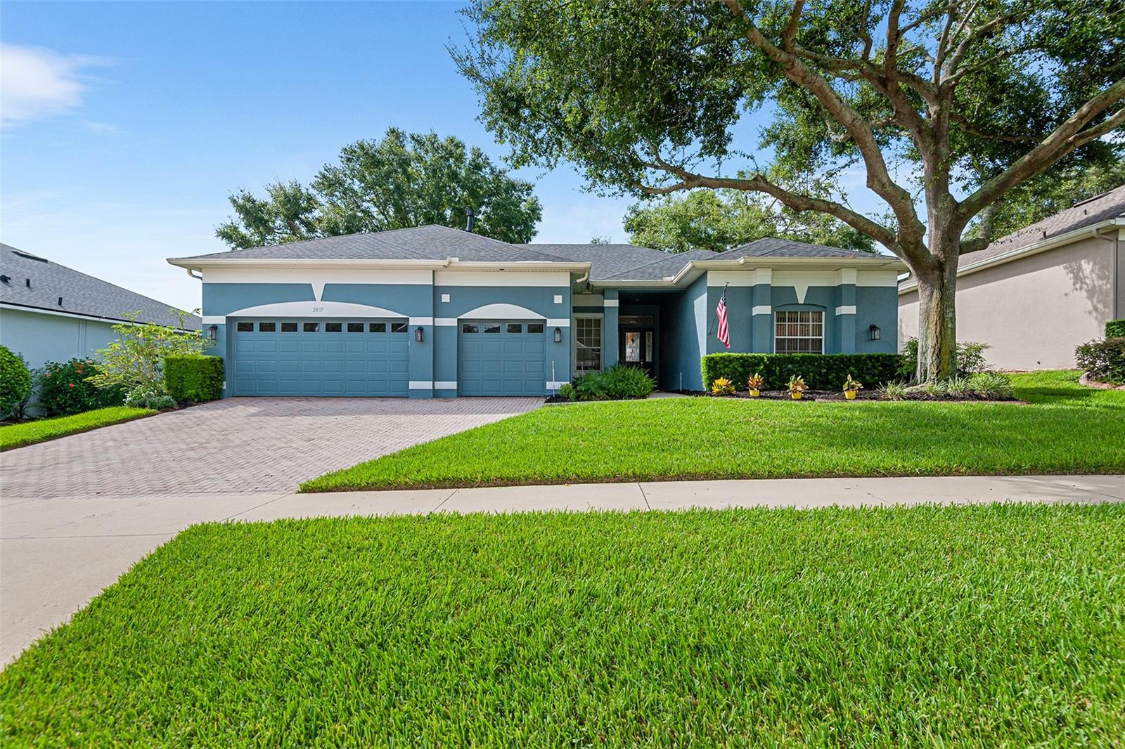 Just minutes from shopping, hospital, dining, and major roadways, discover resort-style living in this beautifully maintained 3-bedroom, 2 and a half-bath home located in the desirable 55+ golf community of Summit Greens. Perfectly positioned to overlook the lush fairways, this single-story gem blends comfort, convenience, and style in an amenity-rich setting. Sited on an expansive 10,315 sq ft lot, the home is graced by mature landscaping and a serene neighborhood setting ideal for outdoor enjoyment. Step inside to an inviting open layout with abundant natural light and thoughtful upgrades, perfect for relaxation and entertaining. The primary suite features custom shelving in both closets for organized, elegant storage. The kitchen is equipped with a brand-new refrigerator (1/2025), and the home outside has been freshly painted (2023) for a move-in-ready feel. Major systems have been meticulously cared for, including a new shingle roof (11/29/2024), new A/C compressor and handler (2021), plus the convenience of an alarm system and central vacuum system. Enjoy the tranquil golf course views from your screened lanai—ideal for morning coffee or evening sunsets. Summit Greens offers a championship golf course, clubhouse, fitness center, pool, tennis, and a vibrant calendar of social activities, all within a secure, gated environment. This home combines low-maintenance living with modern comfort in one of Clermont’s most sought-after 55+ communities—don’t let this one get away!