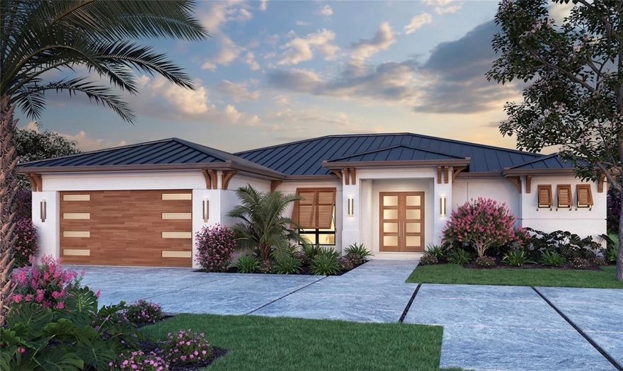Pre-Construction. To be built. Coastal Elegance Meets Island Sophistication
Experience the perfect blend of modern luxury and tropical charm in this stunning 1-story Coastal Contemporary masterpiece. Boasting 2,174 square feet of meticulously designed heated living space, this home is a sanctuary of style, featuring architectural accents inspired by the West Indies—including elegant decorative bracketing and Bahama-style shutters that provide instant curb appeal.

The Heart of the Home

The seamless open-concept floor plan is anchored by a sprawling Great Room that flows effortlessly into the gourmet island kitchen and dining area. Whether you’re hosting a formal dinner or a casual Sunday brunch, the oversized kitchen island with an integrated eating bar serves as the ultimate social hub.

Indoor-Outdoor Harmony

Retract the oversized glass doors to reveal your private outdoor oasis. The expansive covered lanai is designed for year-round enjoyment, featuring options for an outdoor fireplace and summer kitchen—perfect for alfresco dining under the stars.

Rest & Versatility

The Master Retreat: A private wing dedicated to relaxation, featuring a spacious walk-in closet and a spa-like ensuite with dual sinks, a deep soaking tub, and a separate walk-in shower.

Flexible Living: In addition to two bright secondary bedrooms, the dedicated Flex Room offers the versatility to become a sophisticated home study, a quiet library, or a fourth bedroom to suit your lifestyle.

Functional Design: The 549-square-foot 2-car garage leads directly into a functional laundry room, creating a perfect transition zone for busy coastal living.

Key Features at a Glance:

Bedrooms: 3 + Flex Room (Optional 4th Bedroom/Study)

Bathrooms: Well-appointed for privacy and guests

Garage: 2-Car Front-Entry (549 sq. ft.)

Architecture: West Indies-inspired Coastal Contemporary

Outdoor Living: Covered Lanai with fireplace and kitchen potential

This is more than just a house; it’s a lifestyle upgrade. Schedule your Builder Consultation and step into the coastal retreat you’ve been dreaming of!

Build On Your Own Lot: Love the design but not the Lot?
This Builder offers a flexible "Build on Your Own Lot" program to bring this high-quality, sustainable masterpiece straight to your land.

The Fine Print

To-Be-Built - Semi Custom Home - Buyer Responsible to Select final Finish Package:
Final price, Specifications, Features, and Construction timeline are subject to buyer selections, site conditions, and permitting.

Financing: Buyer is responsible for financing; however, preferred lending partners are available for all programs to help you lock in your dream.

Verification: Photos and renderings may show optional upgrades. 

Adjusted Taxes are to be determined; buyer and agent are encouraged to verify all information.