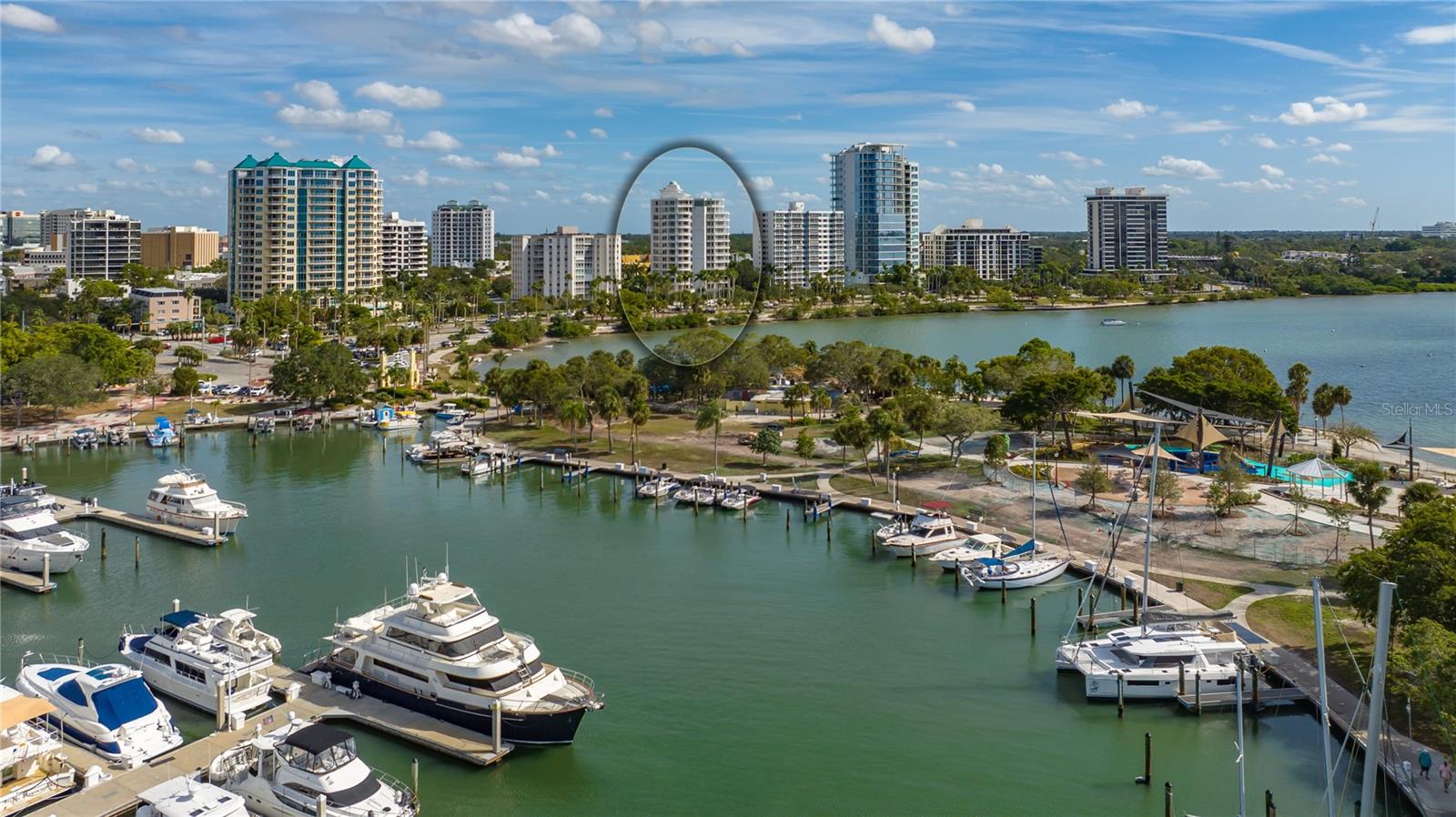 Exactly what you have been waiting for is finally on the market! An understated luxury condominium in the heart of downtown exhibiting Spectacular water views spanning Sarasota Bay, the beautiful barrier islands of Siesta, Lido and Longboat Keys, the Gulf of Mexico and the sparkling city lights of downtown. This rarely available 3 bedroom, 4.5 bath unit boasts over 3300 sq ft of living area and 615 sq ft of wrap around balcony. Tessera, sits between Palm Avenue and Gulfstream Avenue with breathtaking unobstructed water views, sunrises and sunsets to make everyday a marvel. Ten foot ceilings, open floor plan, floor to ceiling windows, electric window treatments. Electric hurricane shutters. Two AC units, 2021 and 2019, Water Heater 2019. No common walls, two residences on each floor. Elegant three story glass lobby with security cameras at both entries and the garage. Two car private garage. Magnificent Main bedroom suite with two walk in Wardrobes and two baths, one with bidet and soaking tub as well as shower. Two en-suite guest bedrooms, one with murphy bed. Floors are all marble or wood. The kitchen has a separate eating area, dacor wall oven, convection, microwave oven and an induction cooktop as well as a warming drawer. The pool invites lap swimmers. There is a spa and an outdoor grilling area. The fitness center is state of the art. This is a property that must be seen. You will want to make it your own.