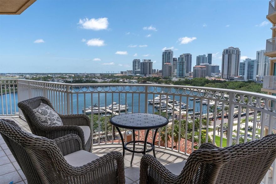 Vinoy Place, the pinnacle of luxury living in the heart of vibrant Downtown St. Petersburg. This 10th floor residence, in the highly sought-after Building 2, is bathed in natural light, thanks to floor-to-ceiling windows that flood the space with sunshine! The Great room has panoramic views that are truly breathtaking, creating a stunning backdrop for everyday living.  The gourmet kitchen boasts of a Sub Zero refrigerator, 36” Wolf  induction cooktop, oven and warming drawer, porcelain apron sink, surrounded by 3” Carrara marble countertops and custom cabinetry. Designer perfect! From the private foyer, the layout flows seamlessly into an elegant living room.  The gourmet kitchen and dining area set the stage for effortless entertaining. Guests will delight in the striking views of a beautifully curated entertaining species, designed for both comfort and sophistication. Imagine three private balconies, offering expansive south/southwest views, all perfectly framing the beauty of St Petersburg’s sunrises, sunsets, and cityscape- an ever-changing canvas of light and color! Affectionately known as the Vinoy Room, this space - a design uniquely characteristic of Vinoy Place, can serve as a wonderful home office, media or family room. The large primary suite is a serene retreat with a luxurious en-suite bath, dual vanities, soaking tub, and generous walk-in closet. Enjoy stunning city and partial water views from your private balcony—perfect for relaxing evenings or morning coffee. Residents of Vinoy Place enjoy resort-style amenities including 24-hour security, heated pools, fitness center, clubhouse, social room with catering kitchen, billiards room and 2-secure reserved under-building parking spaces. Convenient shared electric charging stations, self car-washing station, climate-controlled storage locker and bike storage. Vinoy Place complex has the most guest parking downtown!!  Just steps from the waterfront, Vinoy Park, Beach Drive dining, boutiques, museums, and all that downtown St. Pete has to offer. This immaculate, move-in-ready condo presents a rare opportunity to own a slice of luxury in Downtown St Petersburg.