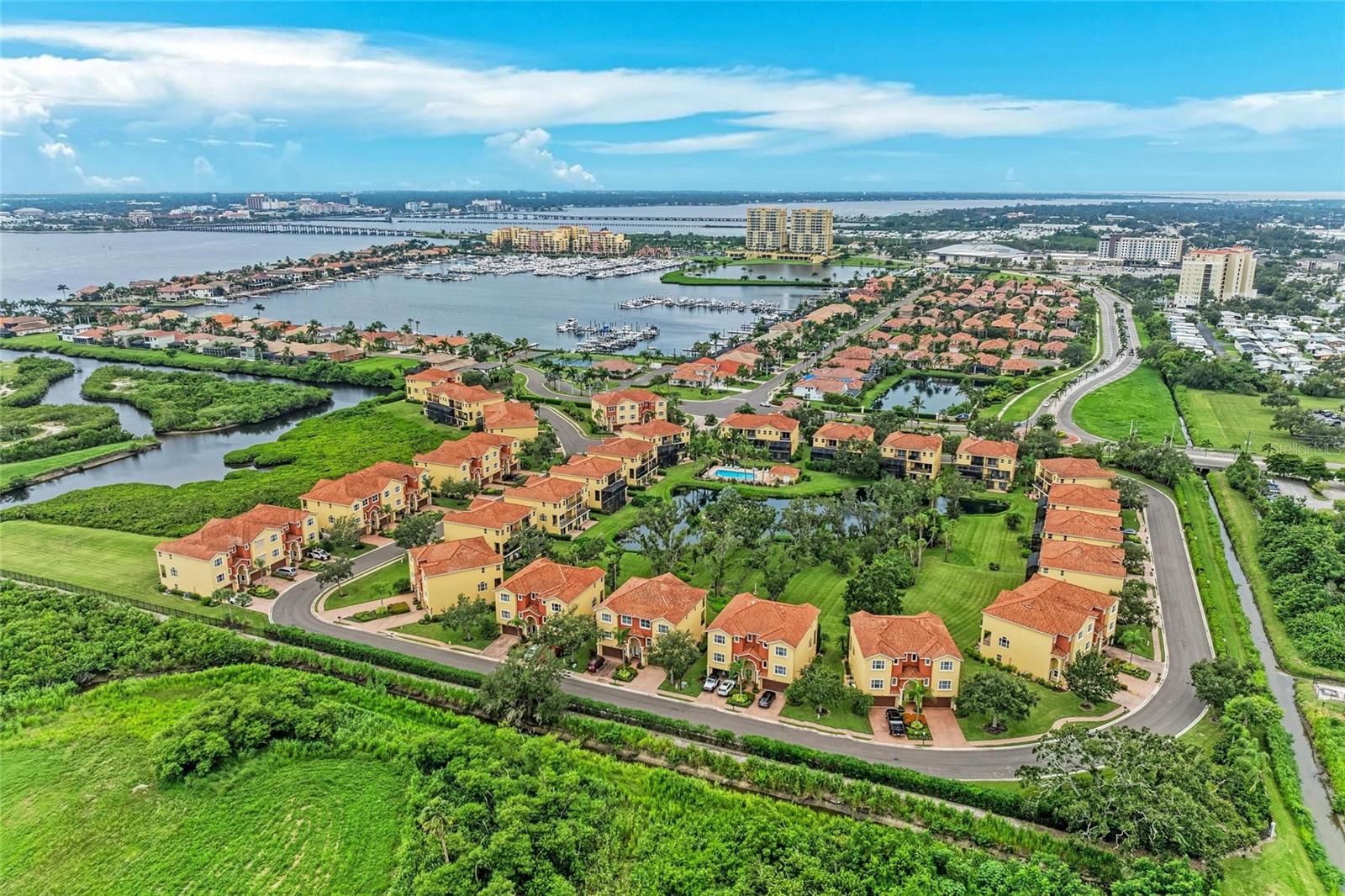 Welcome to this stunning 4-bedroom, 4- Bath attached, Single Family Home offering the perfect blend of luxury, comfort, and a maintenance free lifestyle. Nestled on the Manatee River within the exclusive 80- acre Riviera Dunes marina, this residence combines resort- style amenities with the tranquility of waterfront living.
As you enter the lower level, you're greeted by 2 sets of sliders overlooking lush tropical gardens, water features and a charming walking bridge. The lower level flex space offers endless possibilities- a spacious 4th bedroom, game room, or office. A PRIVATE ELEVATOR provides easy access to all three levels.
The main living area boasts a large chef's kitchen with center island, breakfast nook and a separate dining area. The living room flows seamlessly to a covered balcony with serene water views, perfect for entertaining or relaxing. Upstairs, you'll find three additional bedrooms, two baths and a huge walk in closet as well as another balcony offering peaceful vistas.
This home has been thoughtfully updated with two newly constructed balconies with epoxy flooring, newer appliances, Newer AC units and an oversized two car garage.
The Riviera Dunes Community provides unmatched amenities including 2 Heated pools, Clubhouse, Fitness Center, tennis, Pickleball, Kayaking, and direct boating access. The State-of-the-Art Marina features yacht and boat slips available for lease or purchase, as well as on site fuel, pump out station, and the popular Dockside restaurant. With NO CDD fees, you'll enjoy convenience and value.
Perfectly located just 11 miles from Gulf beaches, and close to the Bradenton Convention Center and Marriott rooftop bar, this home offers both a retreat and a hub for entertainment.
Experience the very best of waterfront living- schedule a private showing today!
All measurement are approximate. Dock is for whole community, not private. See all HOA docs for rules and regs.