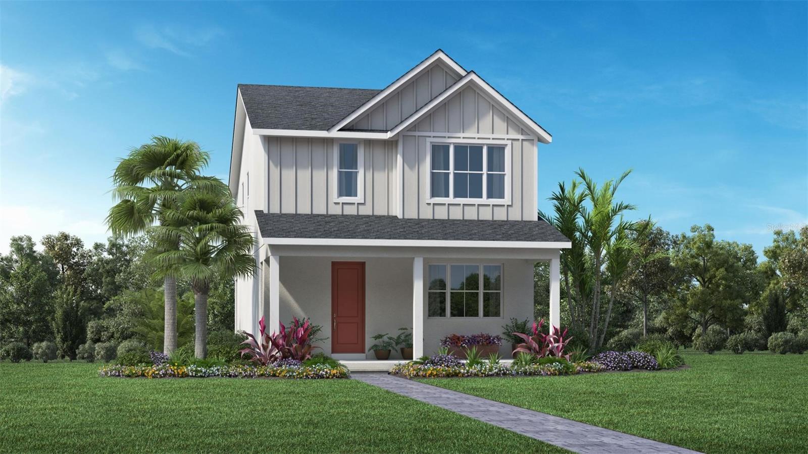 Under Construction. Charming 4-Bedroom Bungalow in Bronson Peak by Toll Brothers. This beautifully crafted two-story Montpelier Modern Farmhouse offers 4 bedrooms, 3 bathrooms, and a versatile upstairs loft. A first-floor bedroom with a full bath is perfect for guests or multigenerational living. The gourmet gas kitchen boasts KitchenAid appliances, including a refrigerator. The bright living space, which include a sliding glass door, leads to a covered lanai and a private courtyard connecting to a detached two-car garage. This home is loaded with many designer appointed finishes, including 8' tall interior doors on the 1st floor and wood stairs. Washer and dryer are included. With thoughtful design, flexible living spaces, and elegant architectural details, this home blends comfort, style, and lasting appeal in the heart of Apopka’s sought-after Bronson Peak community. Enjoy resort-style amenities including a pool, clubhouse, fitness center, tennis court and pickleball courts.