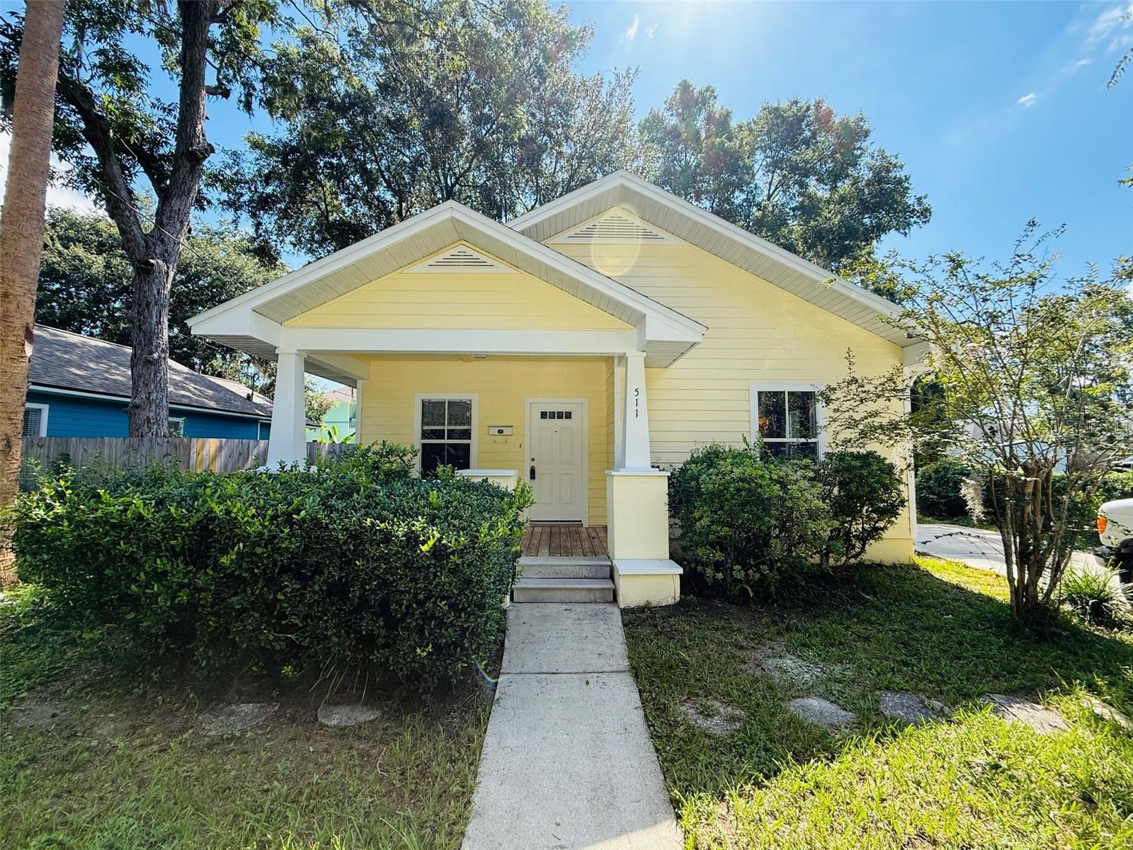 Under contract-accepting backup offers. This 4 bedroom, two bath home is conveniently located near downtown and just blocks from the University of Florida, right in the heart of the historic Pleasant Street neighborhood. Pleasant Street neighborhood is a walkable area where friends walk and stop to chat. Neighbors enjoy the feeling of kinship. Both 5th Avenue and 10th Avenue in the Grove Park neighborhood are walkable from here and have restaurants, shops, and there's even Cypress and Grove brewery that you can walk to! The TOP restaurant downtown is truly blocks way so no car needed and no hunting for parking. The property features a porch that overlooks Pleasant Street Park, complete with a walking path, playground, and covered gazebo. Inside, you'll find a chef's dream kitchen with a gas stove and an eat-in space, along with an abundance of natural light throughout the home. Additionally, a new roof was installed in 2019. The back yard is spacious and fenced for playing, gardening or perhaps a pet or two. Take advantage of this wonderful home in a fantastic neighborhood and view it today.